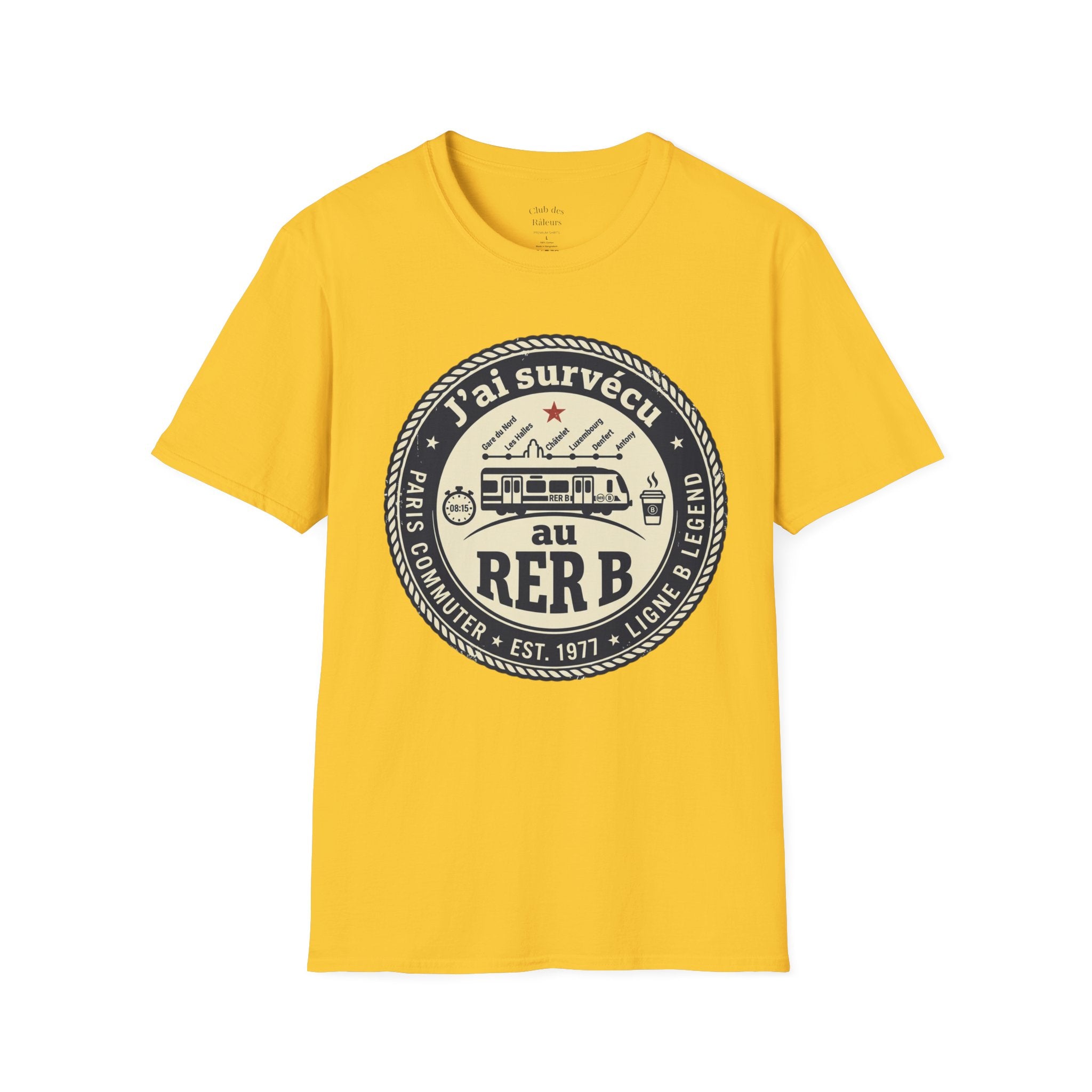 J'ai survécu au RER B T-Shirt — Paris Commuter Vintage Train Tee