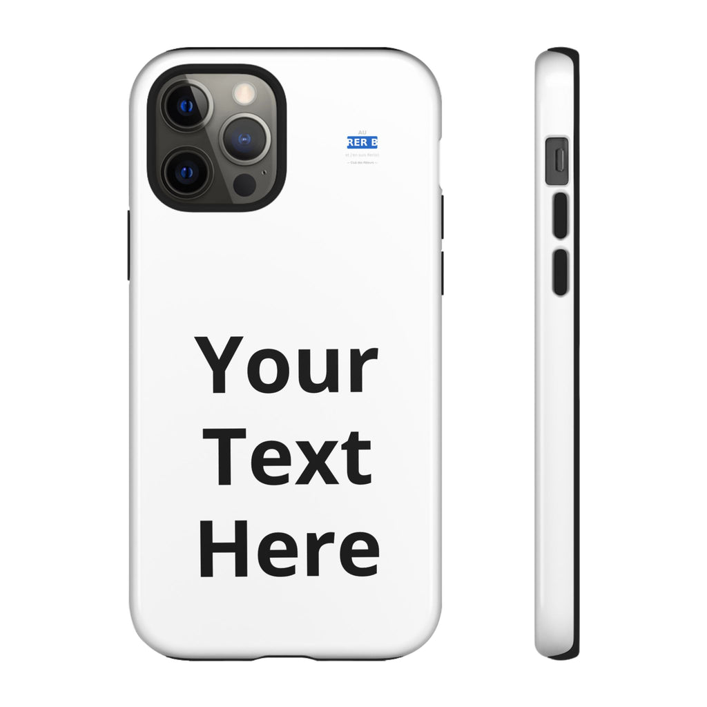 Personalized Tough Phone Case — Custom Text Protective iPhone Case