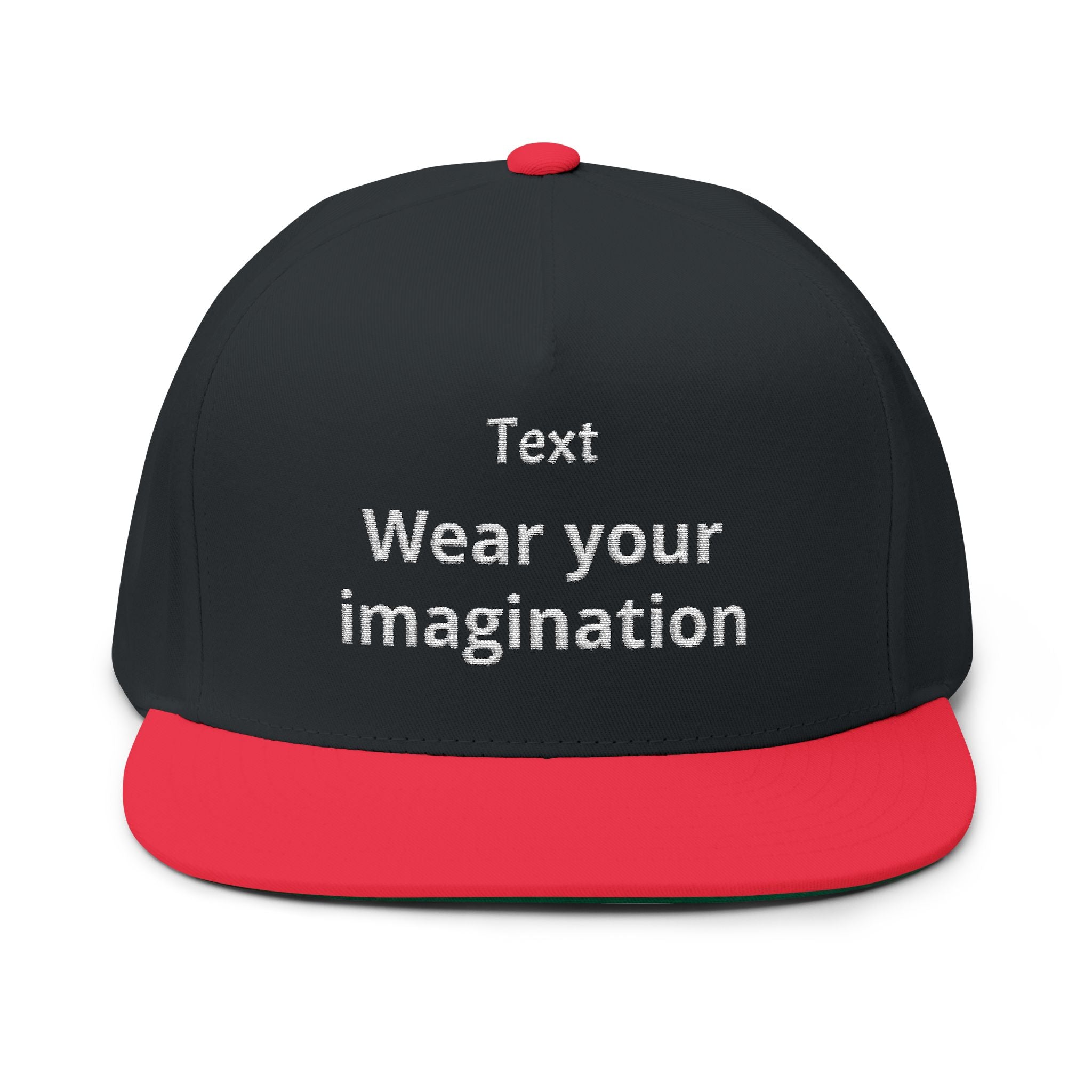 Custom Embroidered Flat Bill Cap — Personalized Text Snapback