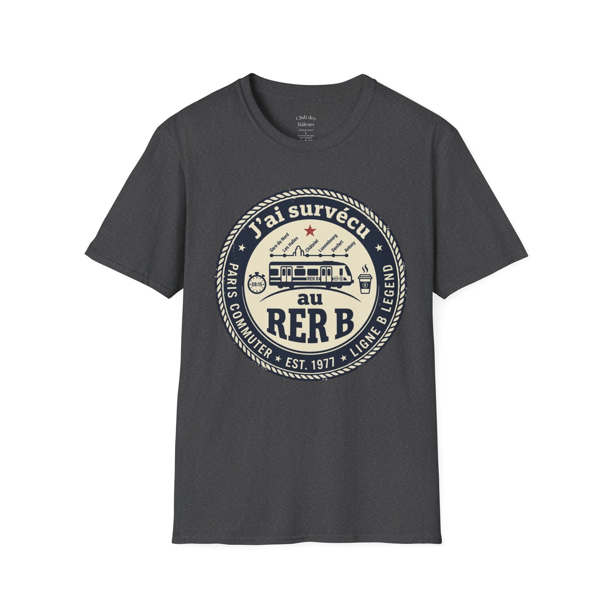 J'ai survécu au RER B T-Shirt — Paris Commuter Vintage Train Tee