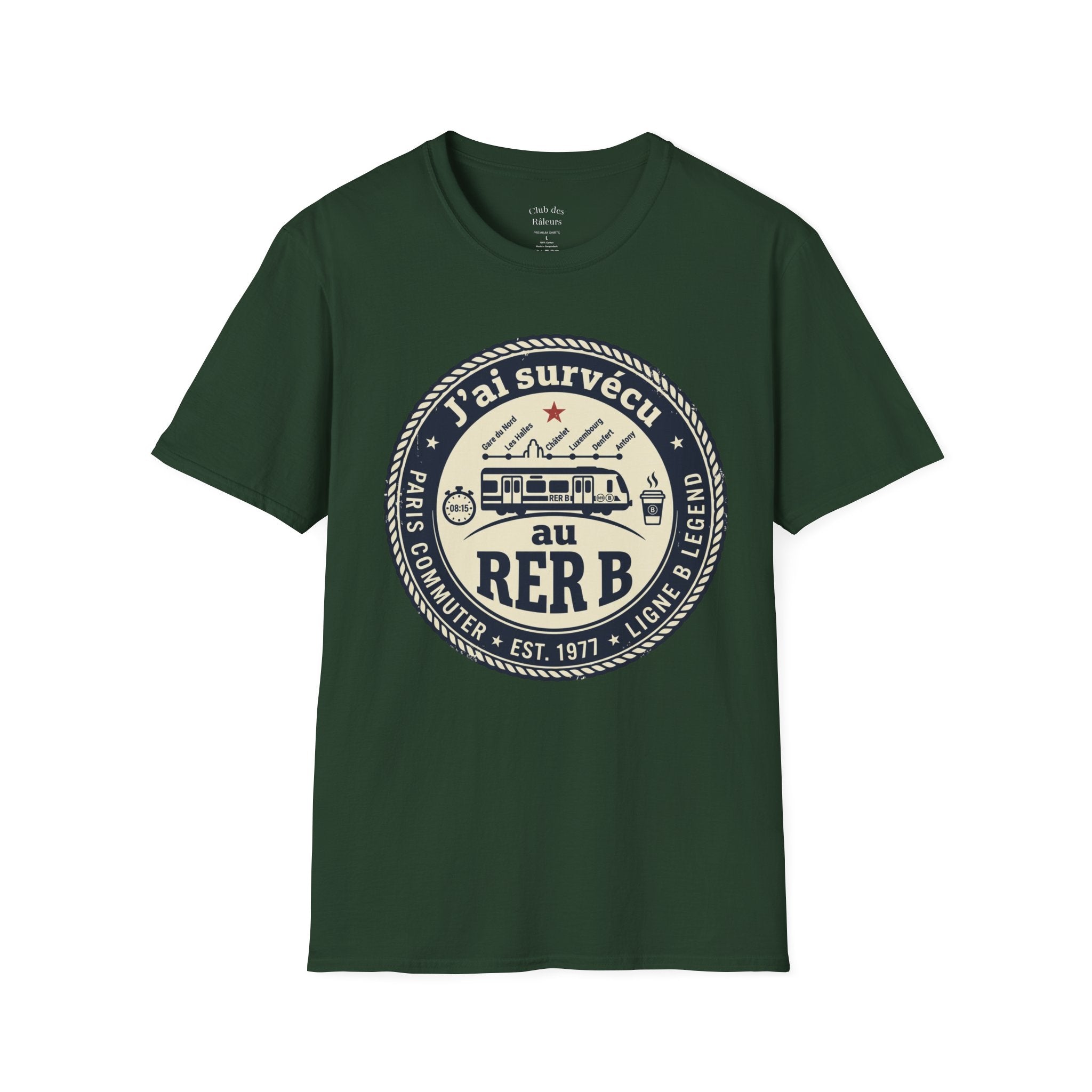 J'ai survécu au RER B T-Shirt — Paris Commuter Vintage Train Tee
