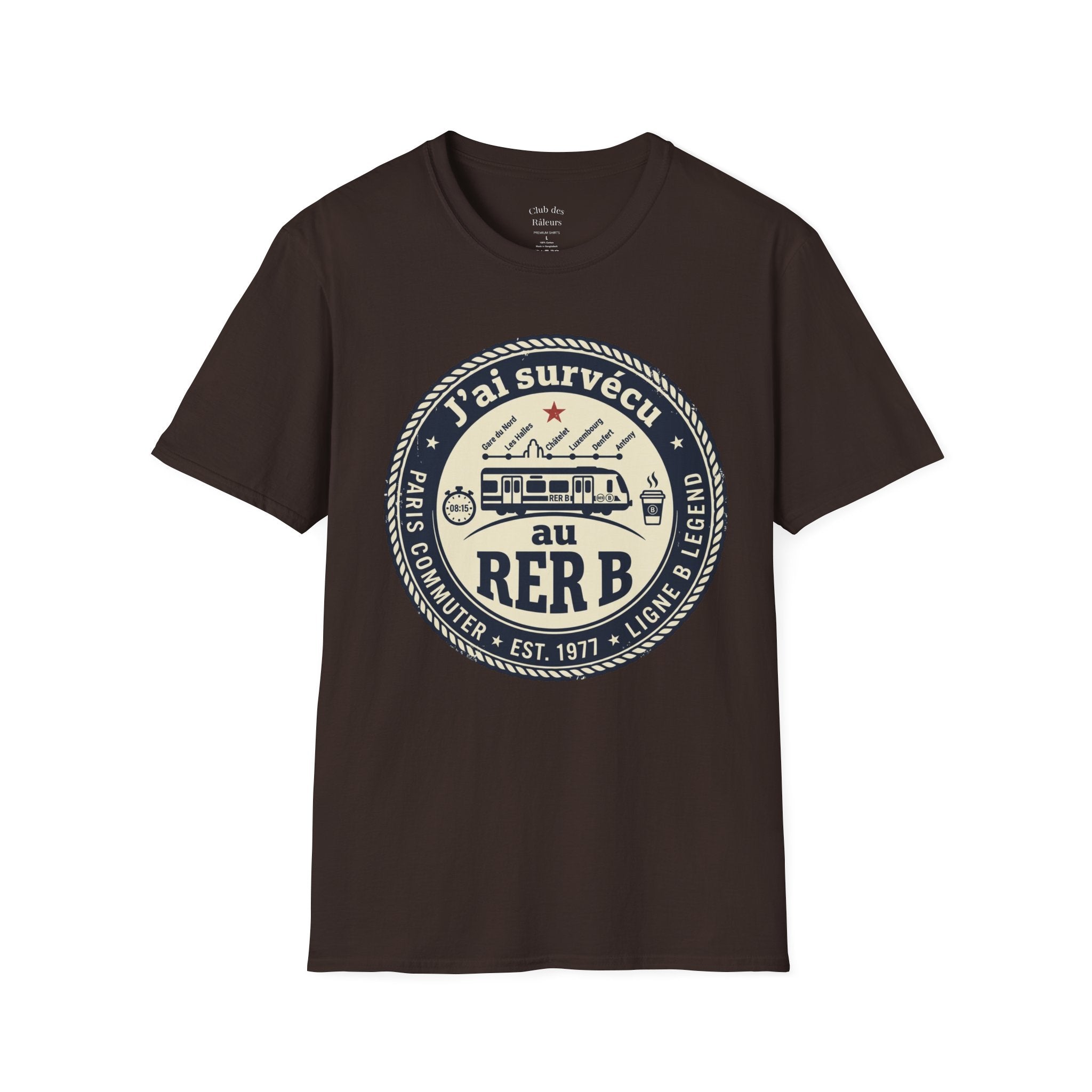 J'ai survécu au RER B T-Shirt — Paris Commuter Vintage Train Tee