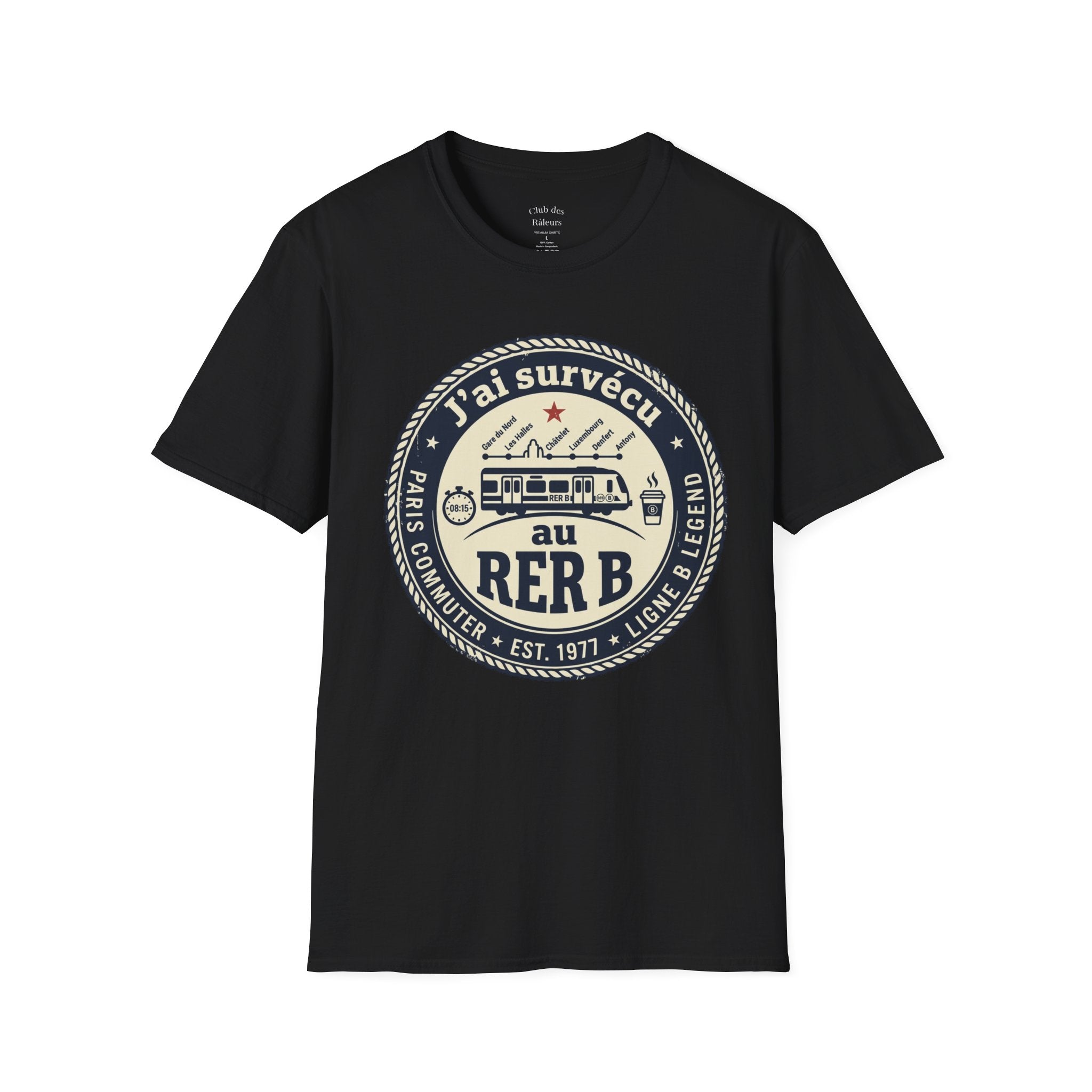 J'ai survécu au RER B T-Shirt — Paris Commuter Vintage Train Tee