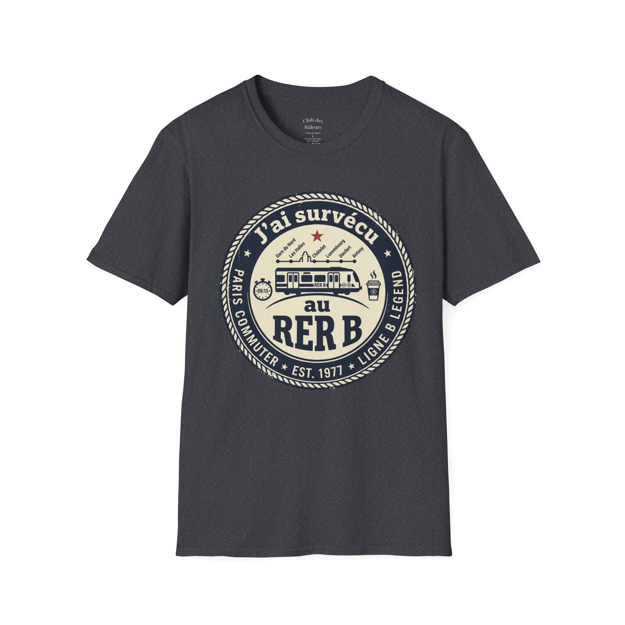 J'ai survécu au RER B T-Shirt — Paris Commuter Vintage Train Tee