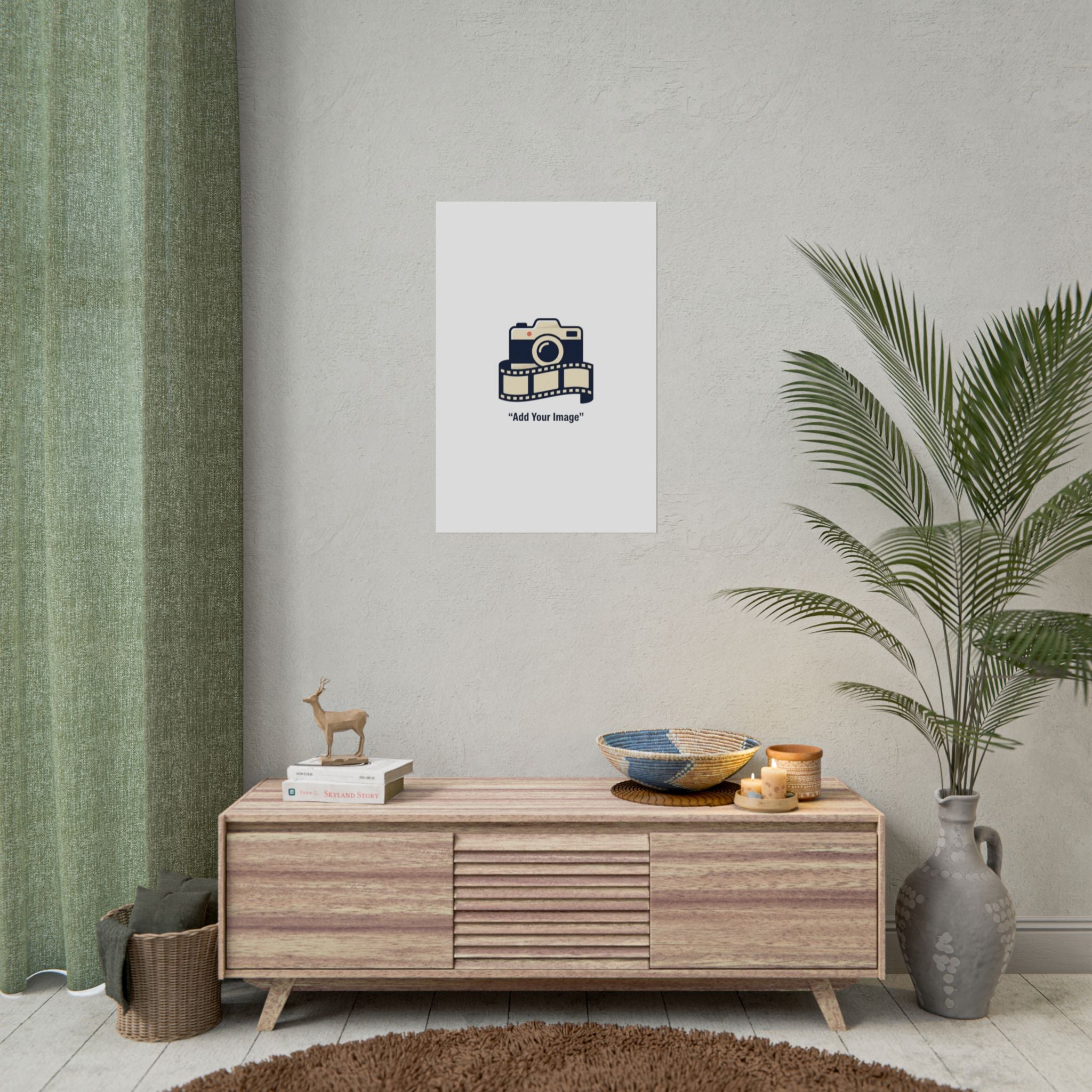 Olive Green Minimalist Poster - Modern Wall Art Rolled Print