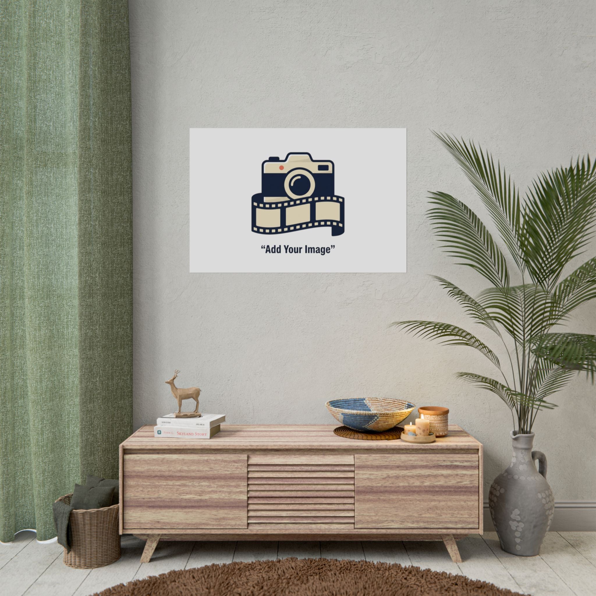Olive Green Minimalist Poster - Modern Wall Art Rolled Print