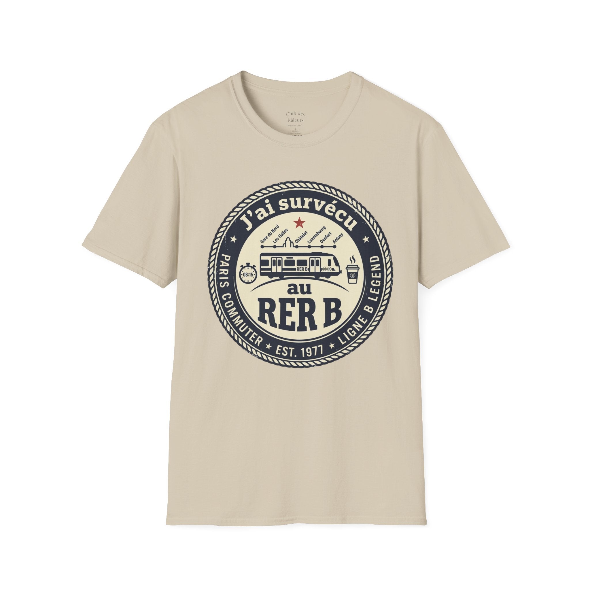 J'ai survécu au RER B T-Shirt — Paris Commuter Vintage Train Tee