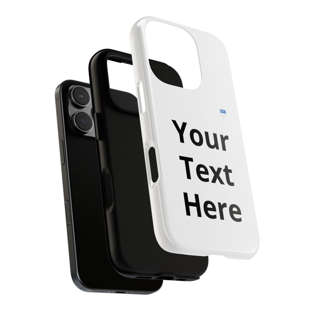 Personalized Tough Phone Case — Custom Text Protective iPhone Case