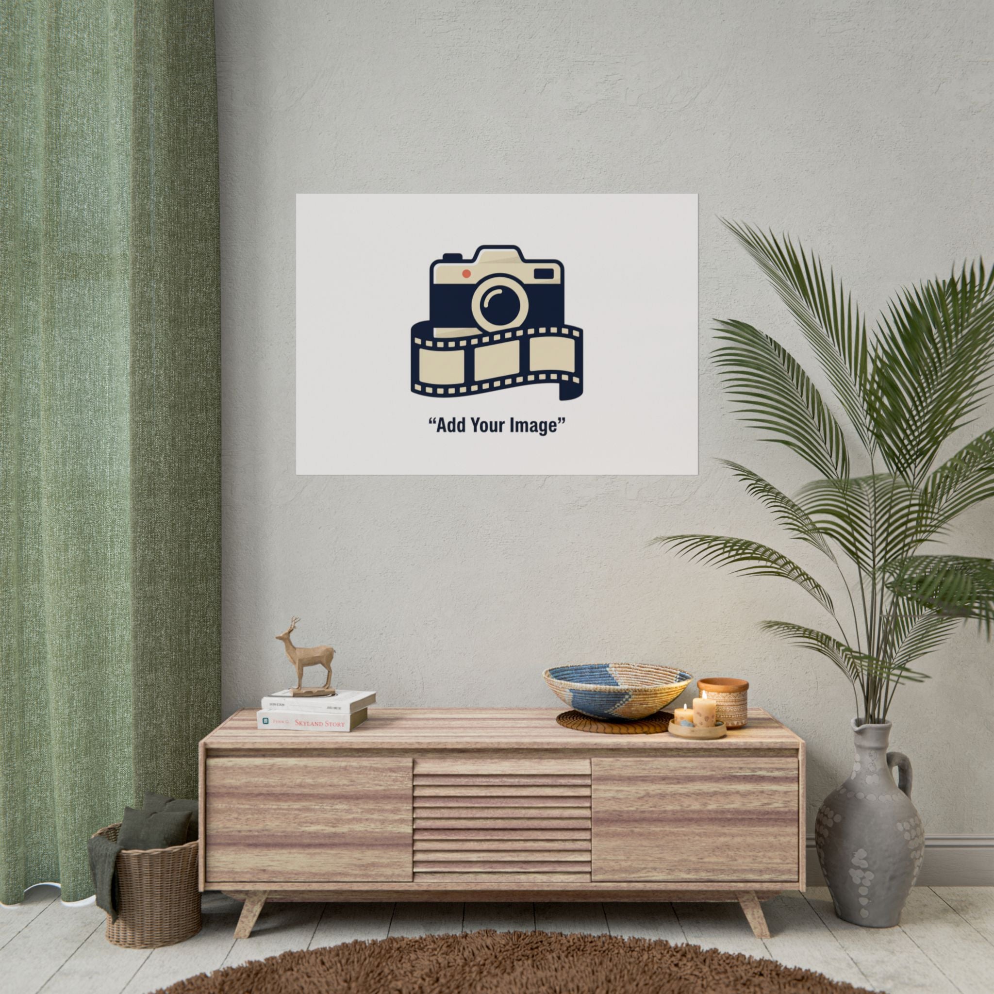 Olive Green Minimalist Poster - Modern Wall Art Rolled Print
