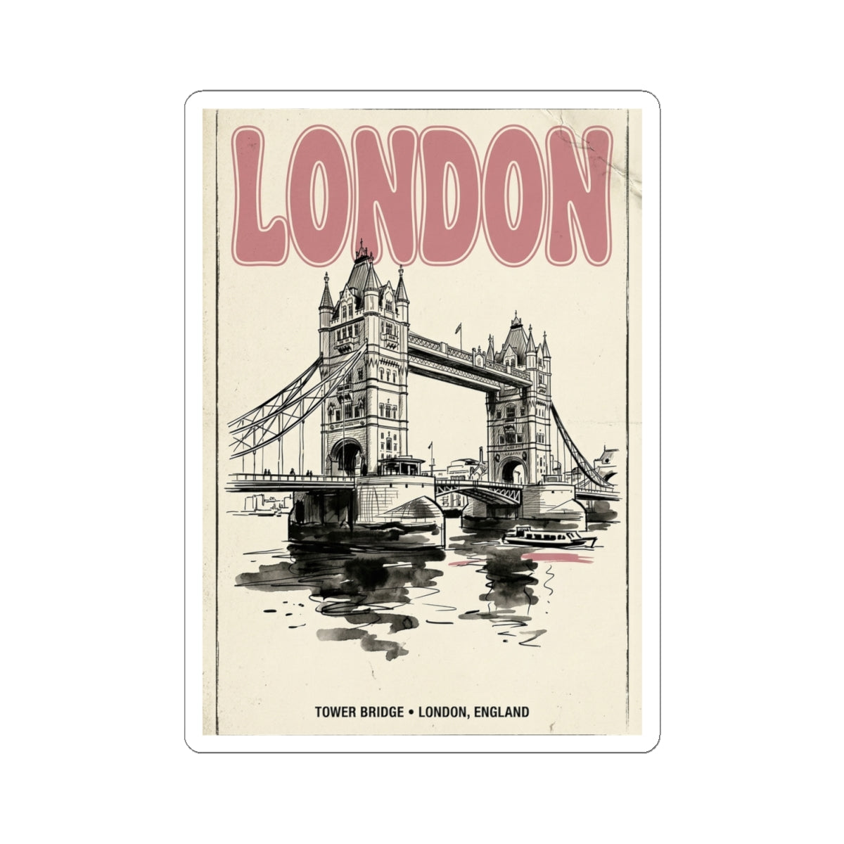 London Tower Bridge Sticker | Fashion-Editorial, Parisian City-Girl Aesthetic