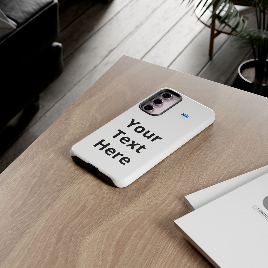 Personalized Tough Phone Case — Custom Text Protective iPhone Case