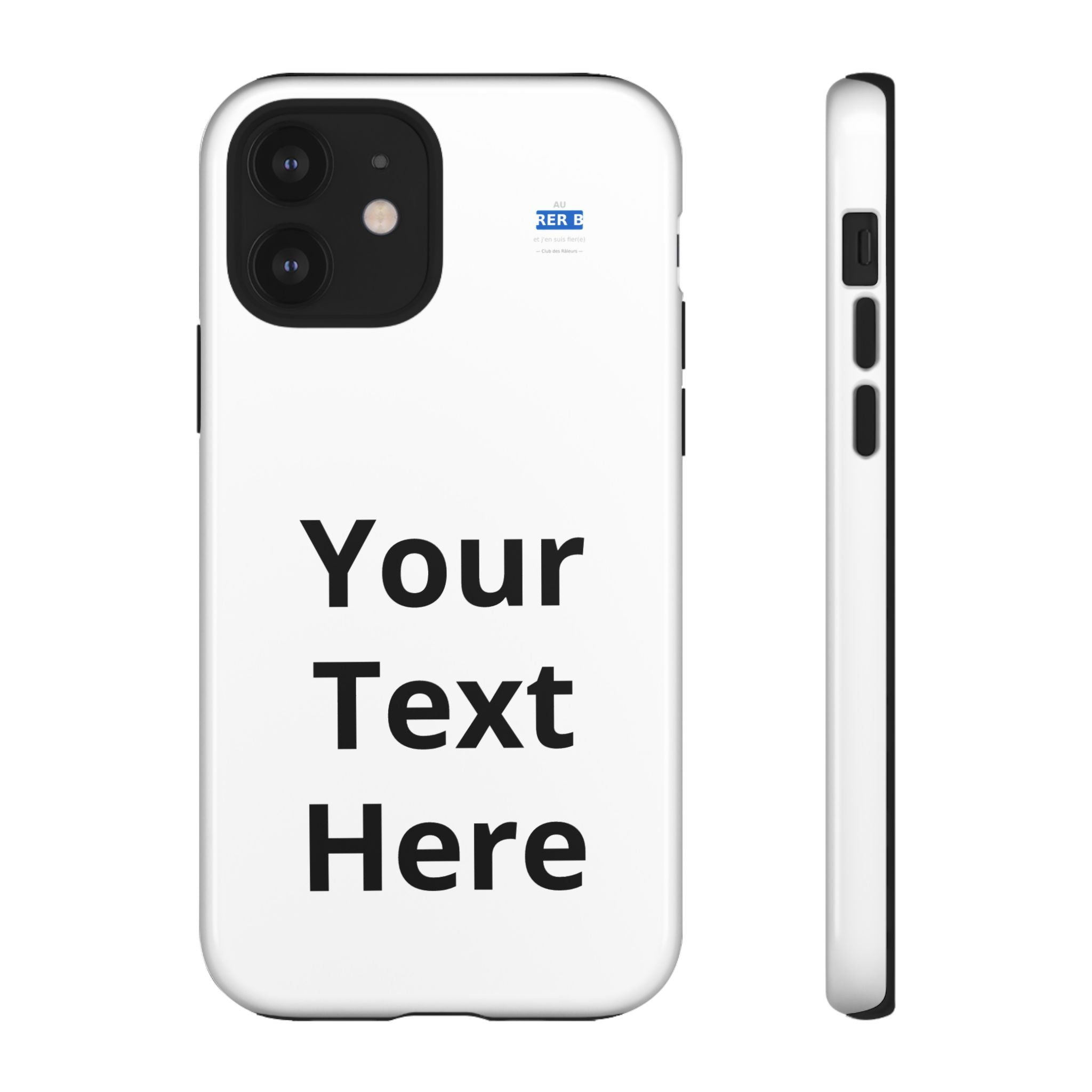Personalized Tough Phone Case — Custom Text Protective iPhone Case