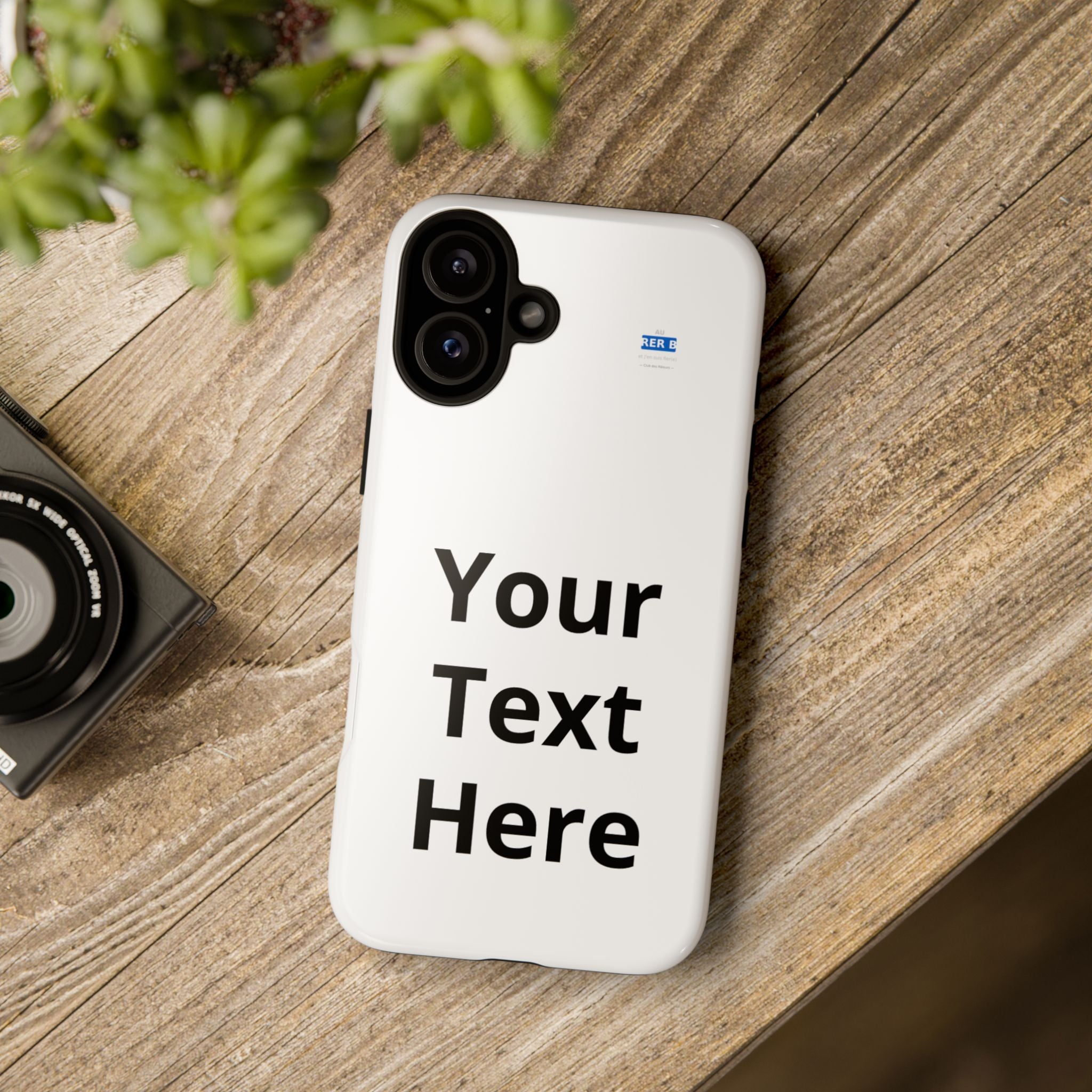 Personalized Tough Phone Case — Custom Text Protective iPhone Case