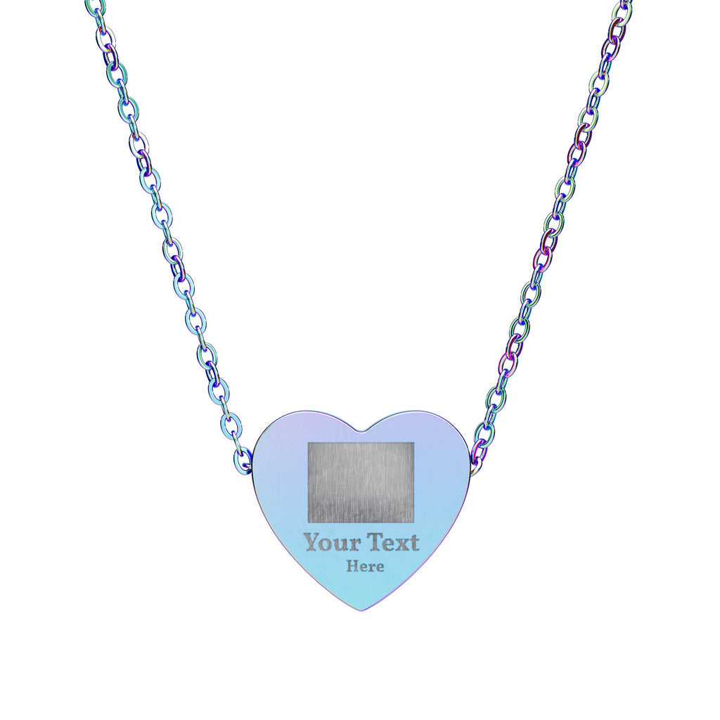 Engravable Heart Necklace — Personalized Photo/Name Pendant