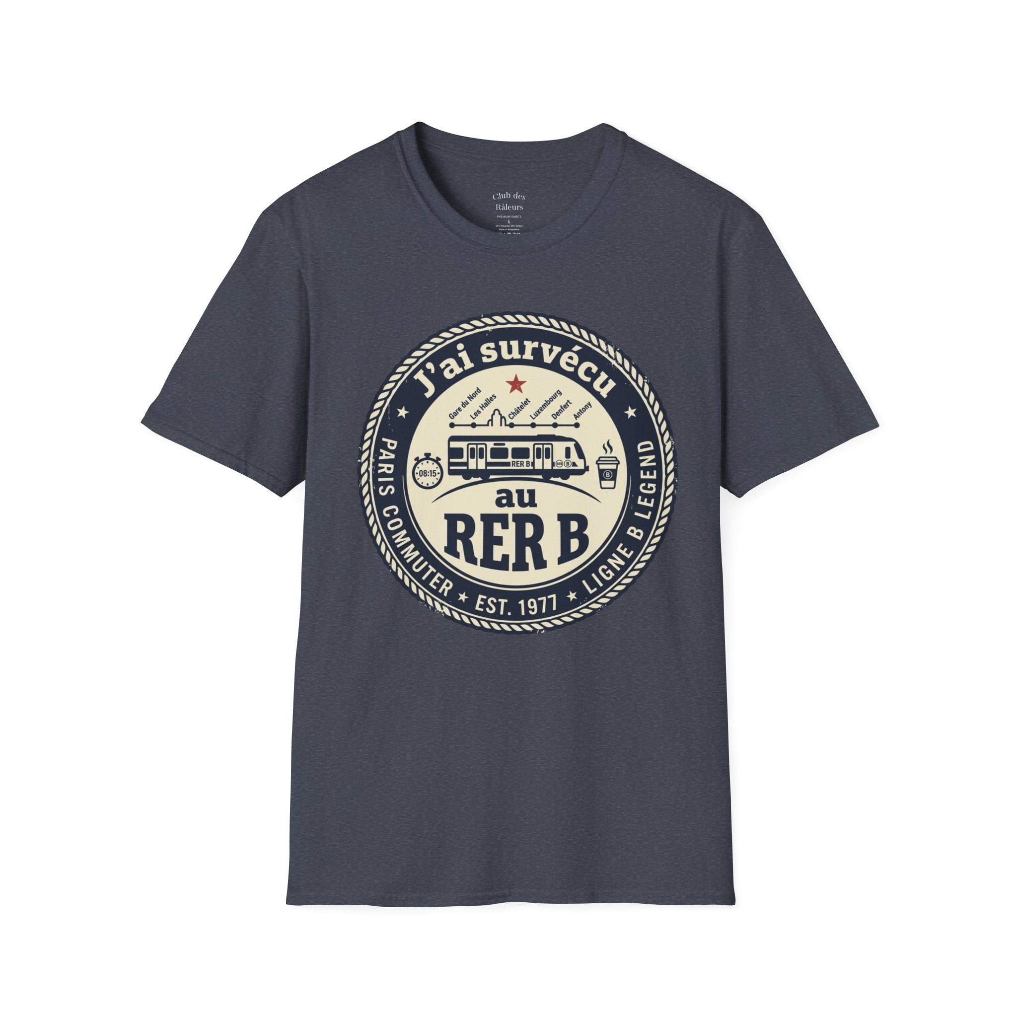 J'ai survécu au RER B T-Shirt — Paris Commuter Vintage Train Tee
