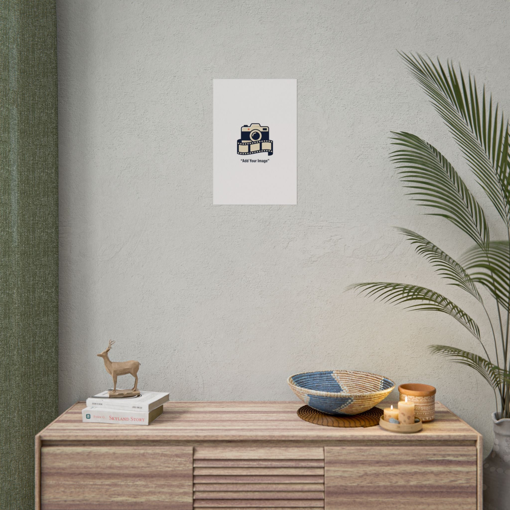 Olive Green Minimalist Poster - Modern Wall Art Rolled Print