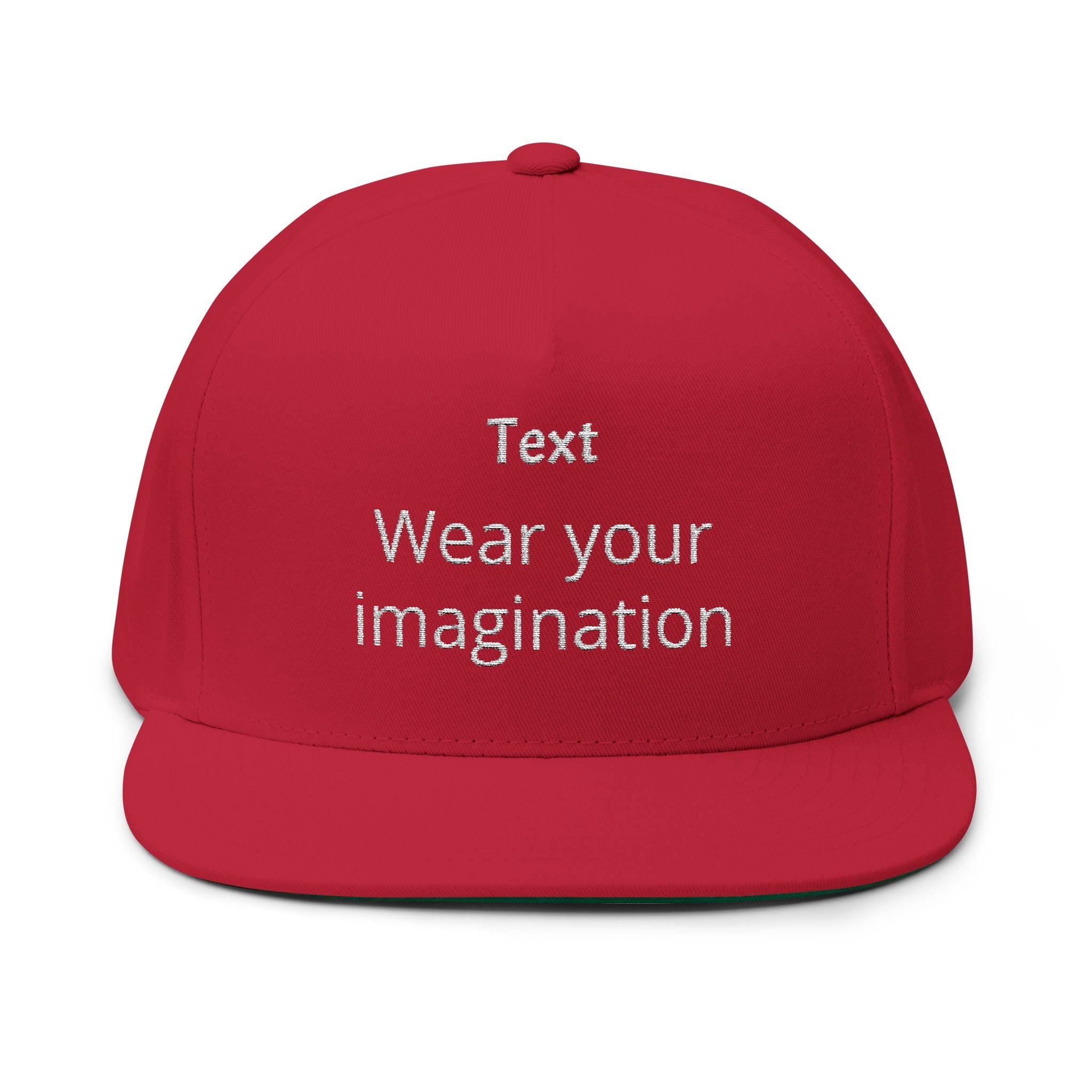Custom Embroidered Flat Bill Cap — Personalized Text Snapback