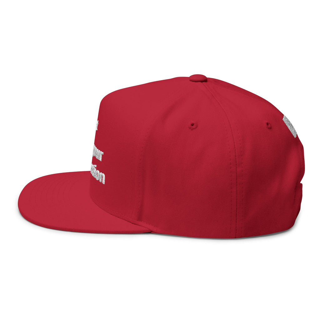 Custom Embroidered Flat Bill Cap — Personalized Text Snapback