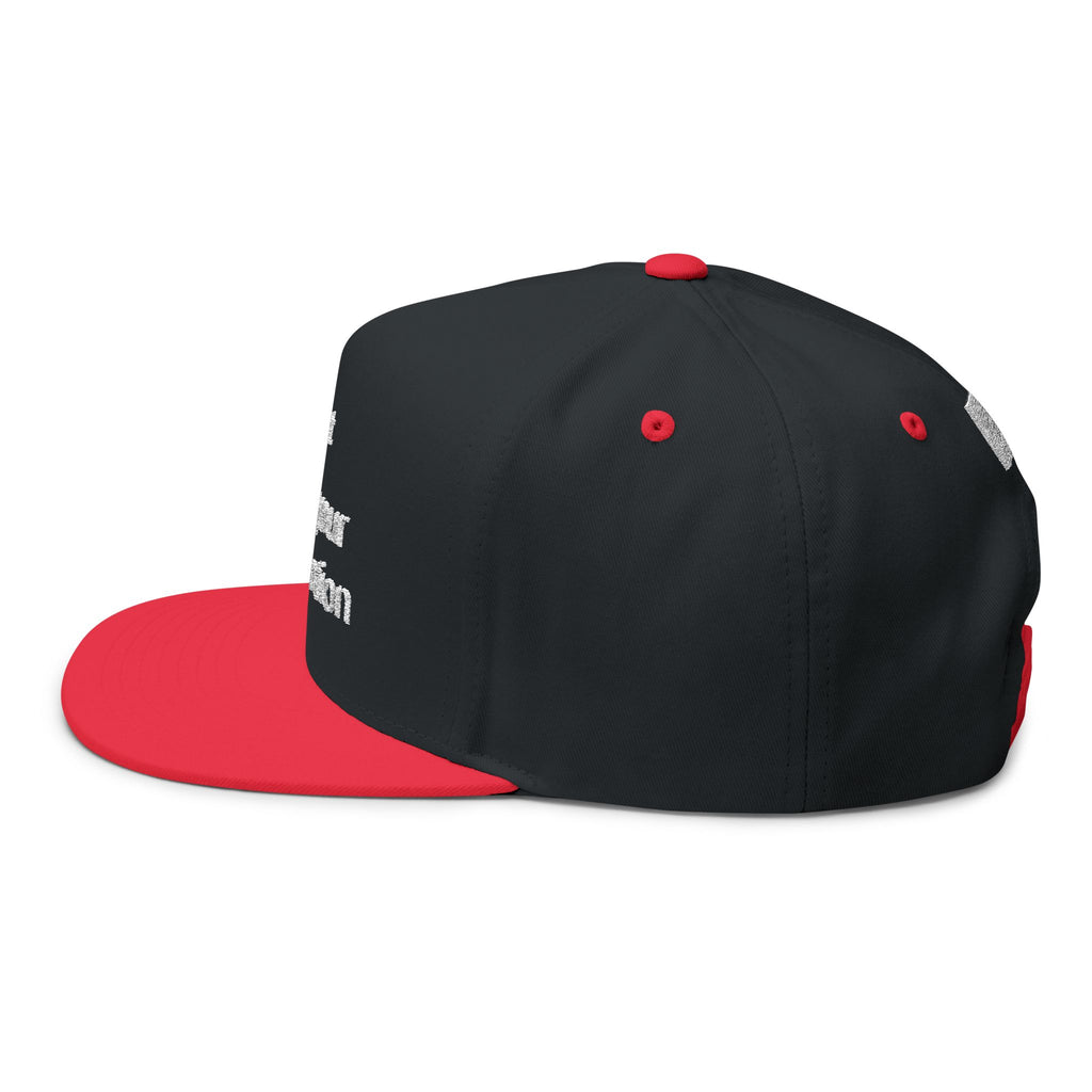 Custom Embroidered Flat Bill Cap — Personalized Text Snapback