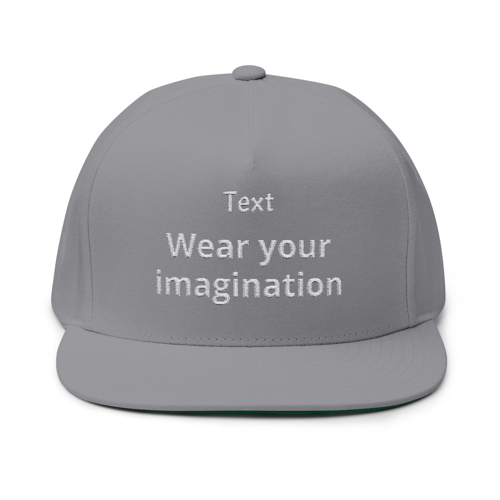 Custom Embroidered Flat Bill Cap — Personalized Text Snapback