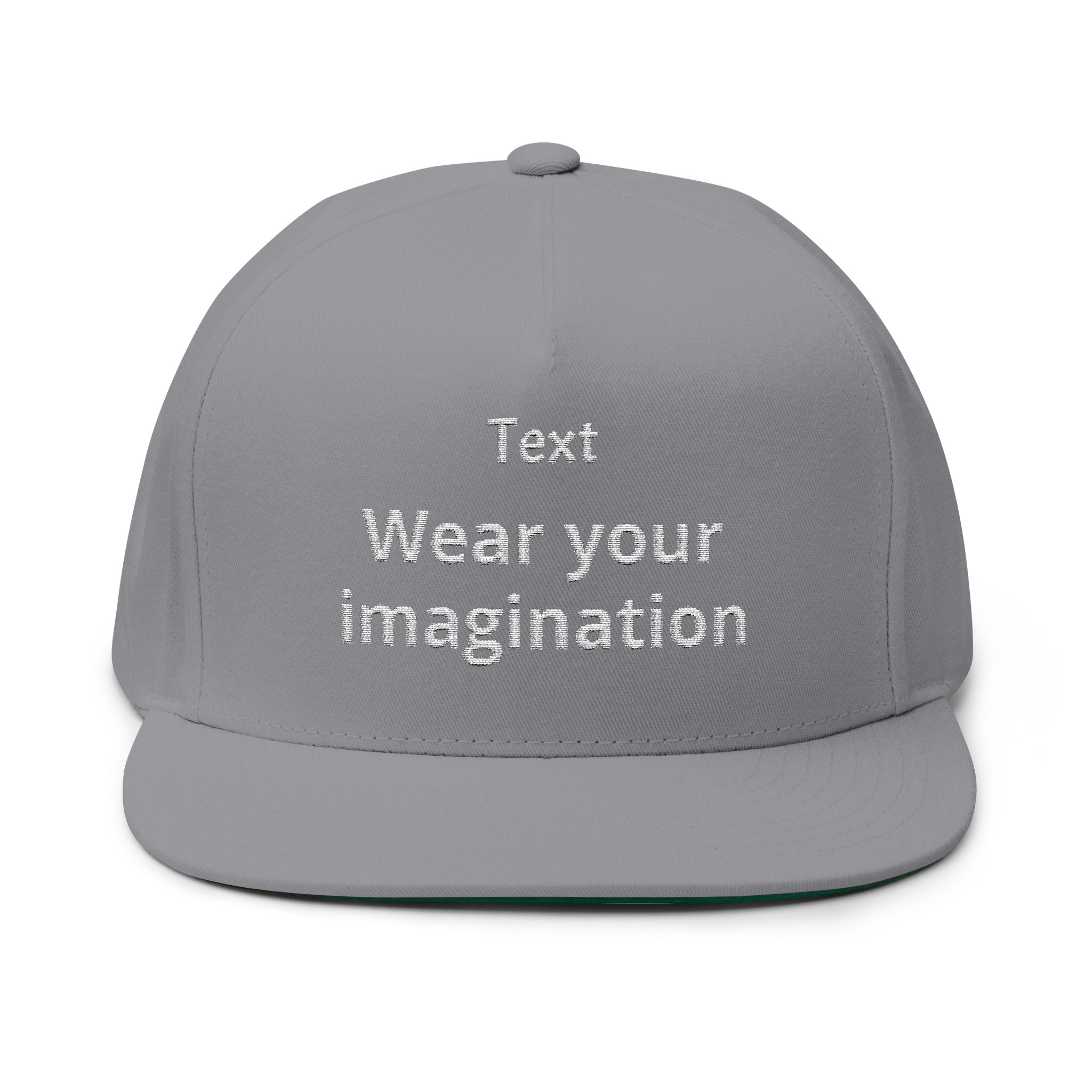 Custom Embroidered Flat Bill Cap — Personalized Text Snapback