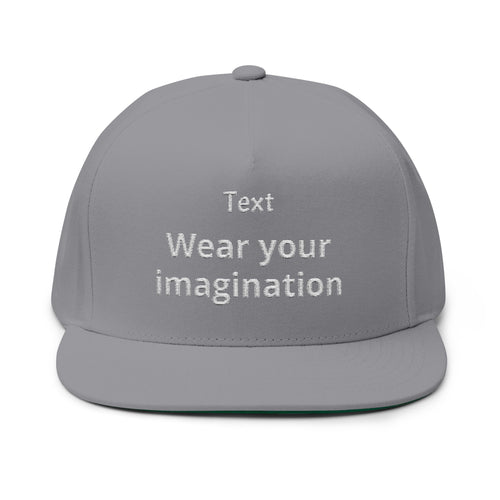 Custom Embroidered Flat Bill Cap — Personalized Text Snapback