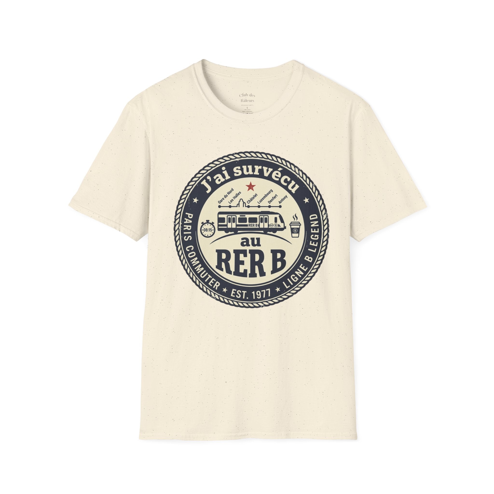 J'ai survécu au RER B T-Shirt — Paris Commuter Vintage Train Tee