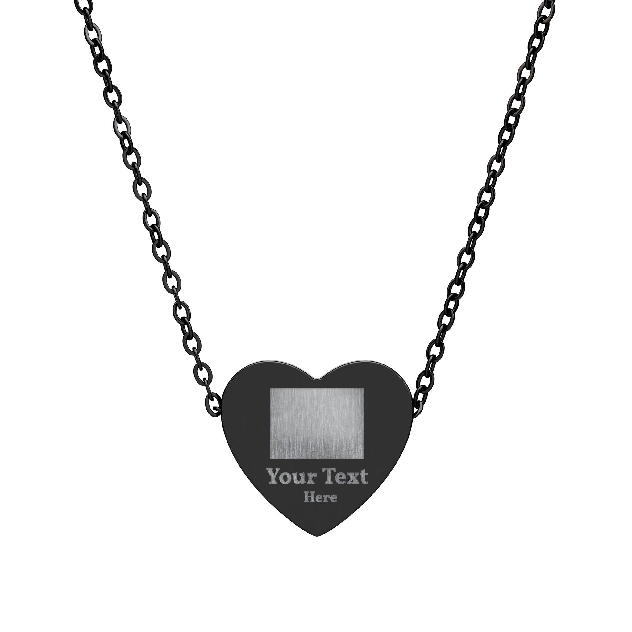 Engravable Heart Necklace — Personalized Photo/Name Pendant