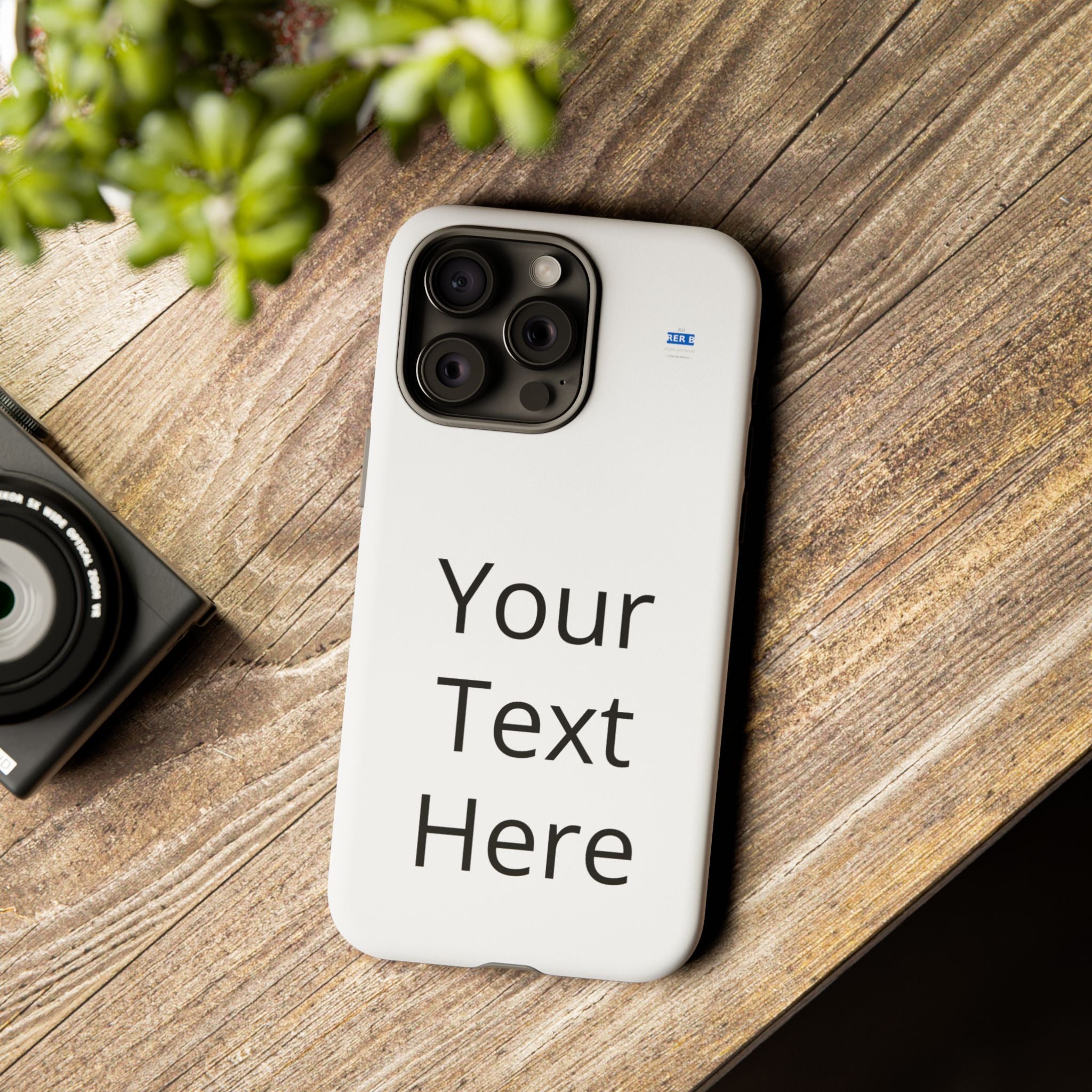 Personalized Tough Phone Case — Custom Text Protective iPhone Case