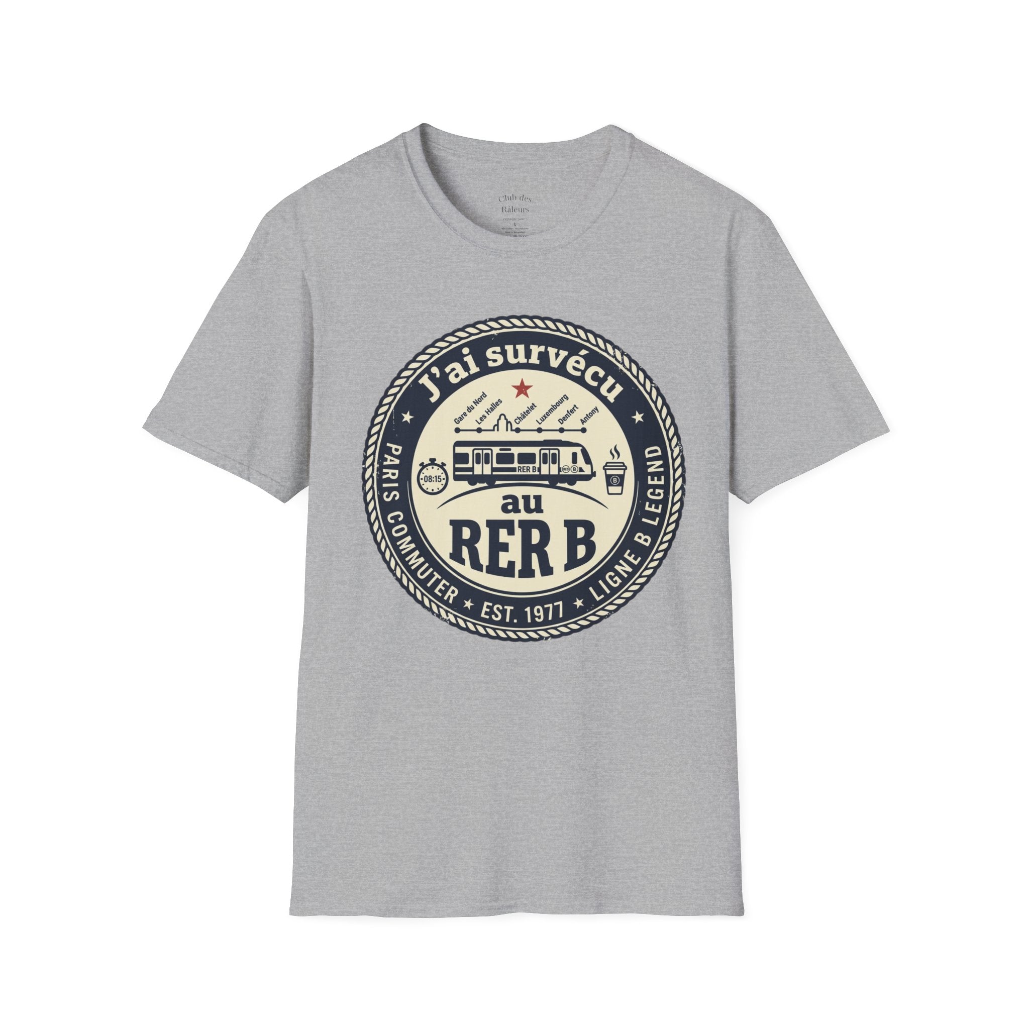 J'ai survécu au RER B T-Shirt — Paris Commuter Vintage Train Tee