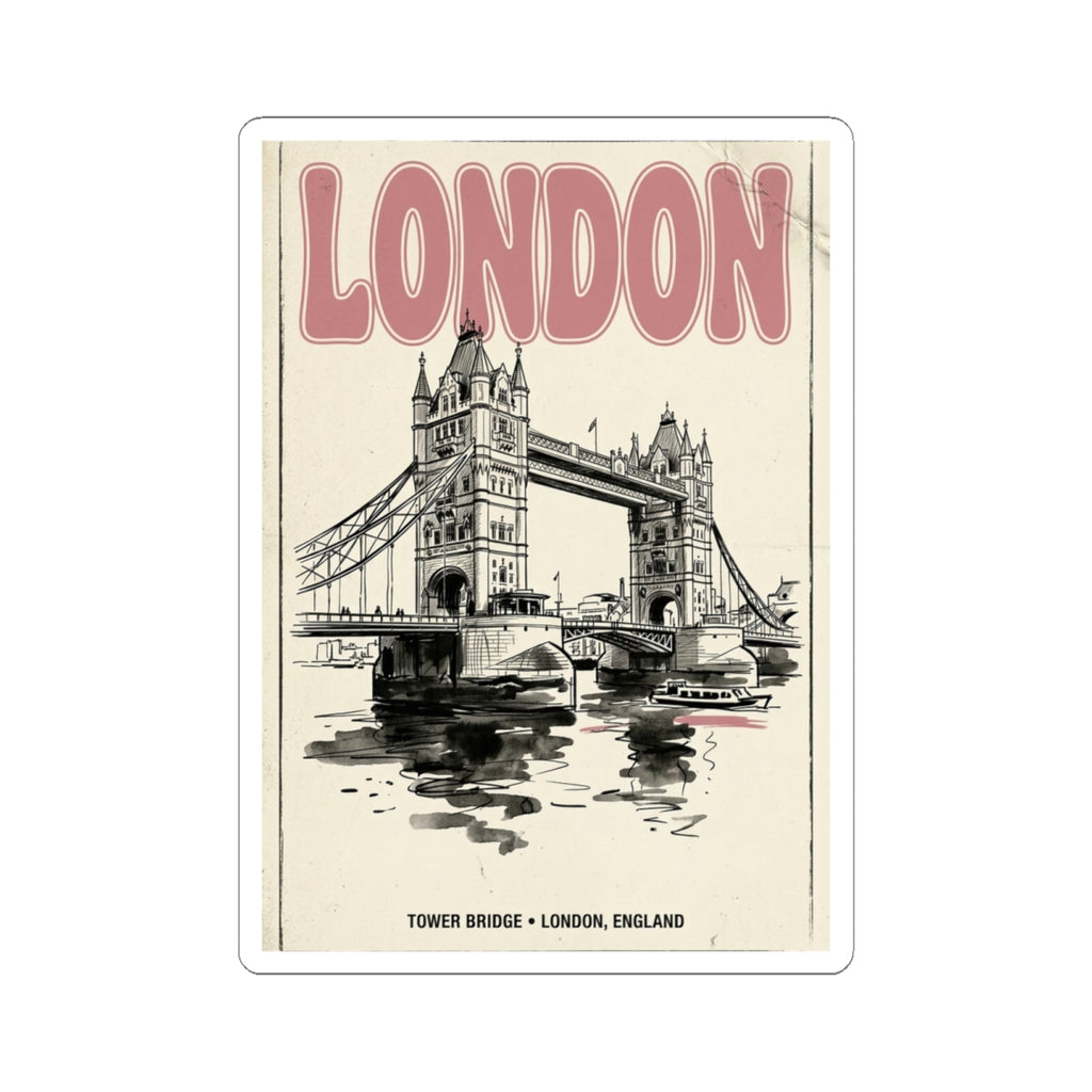 London Tower Bridge Sticker | Fashion-Editorial, Parisian City-Girl Aesthetic