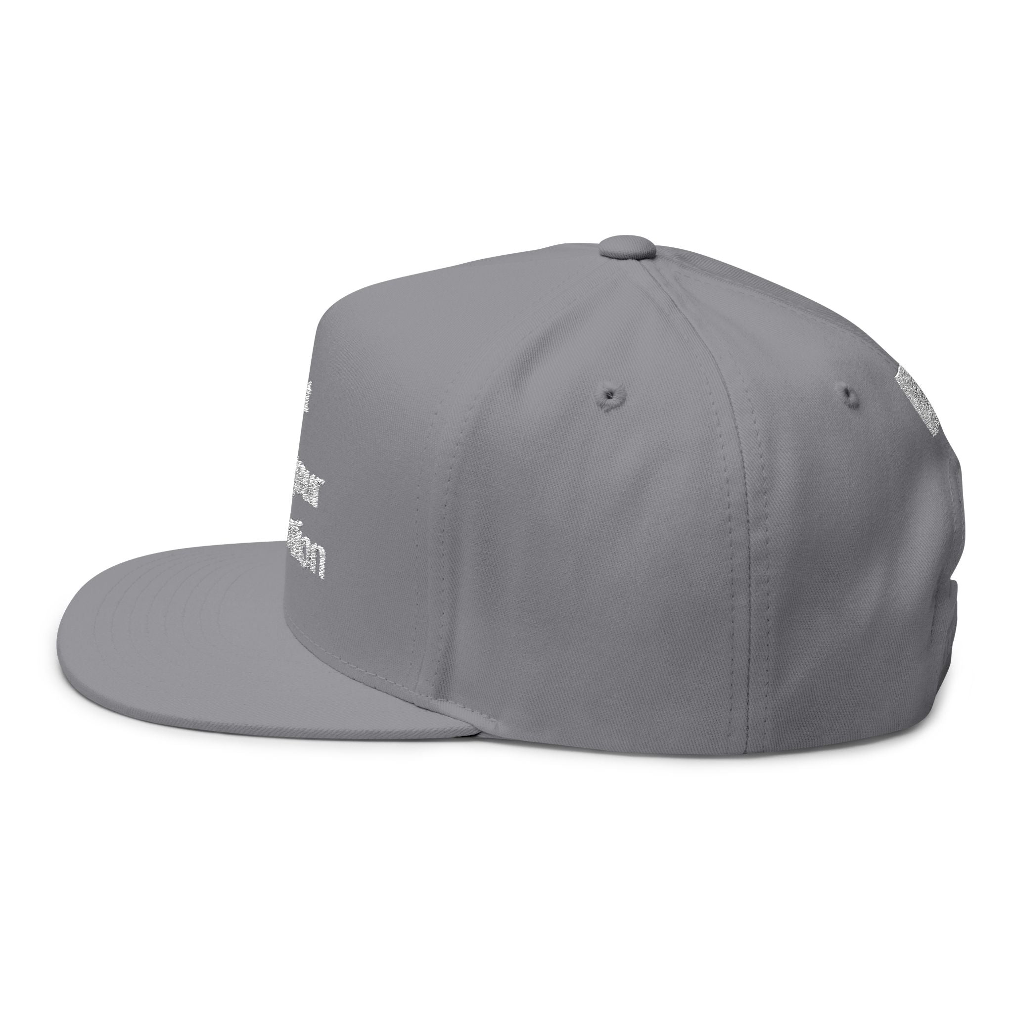 Custom Embroidered Flat Bill Cap — Personalized Text Snapback