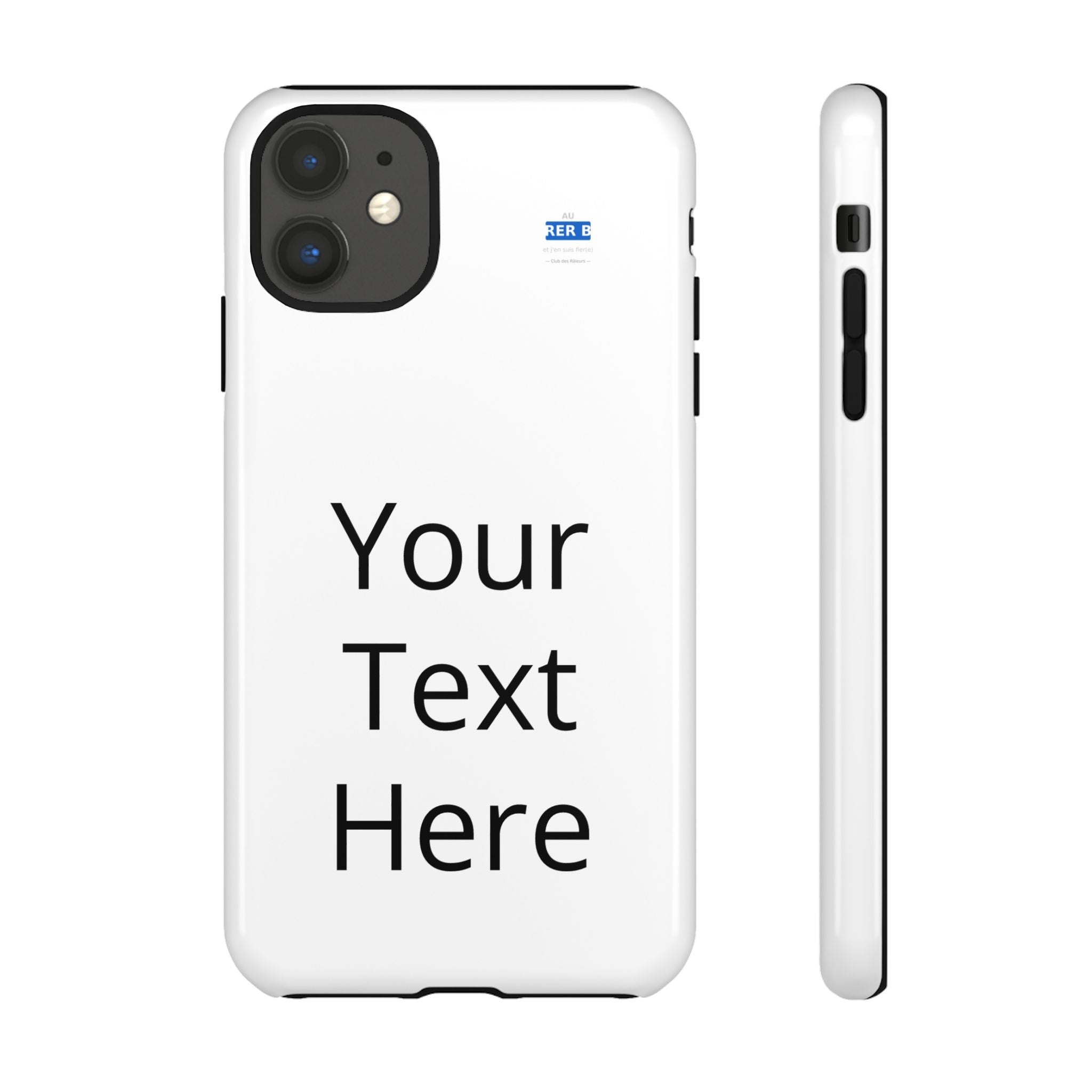 Personalized Tough Phone Case — Custom Text Protective iPhone Case