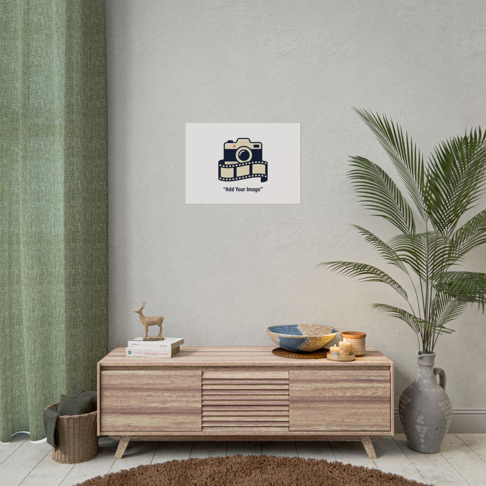 Olive Green Minimalist Poster - Modern Wall Art Rolled Print