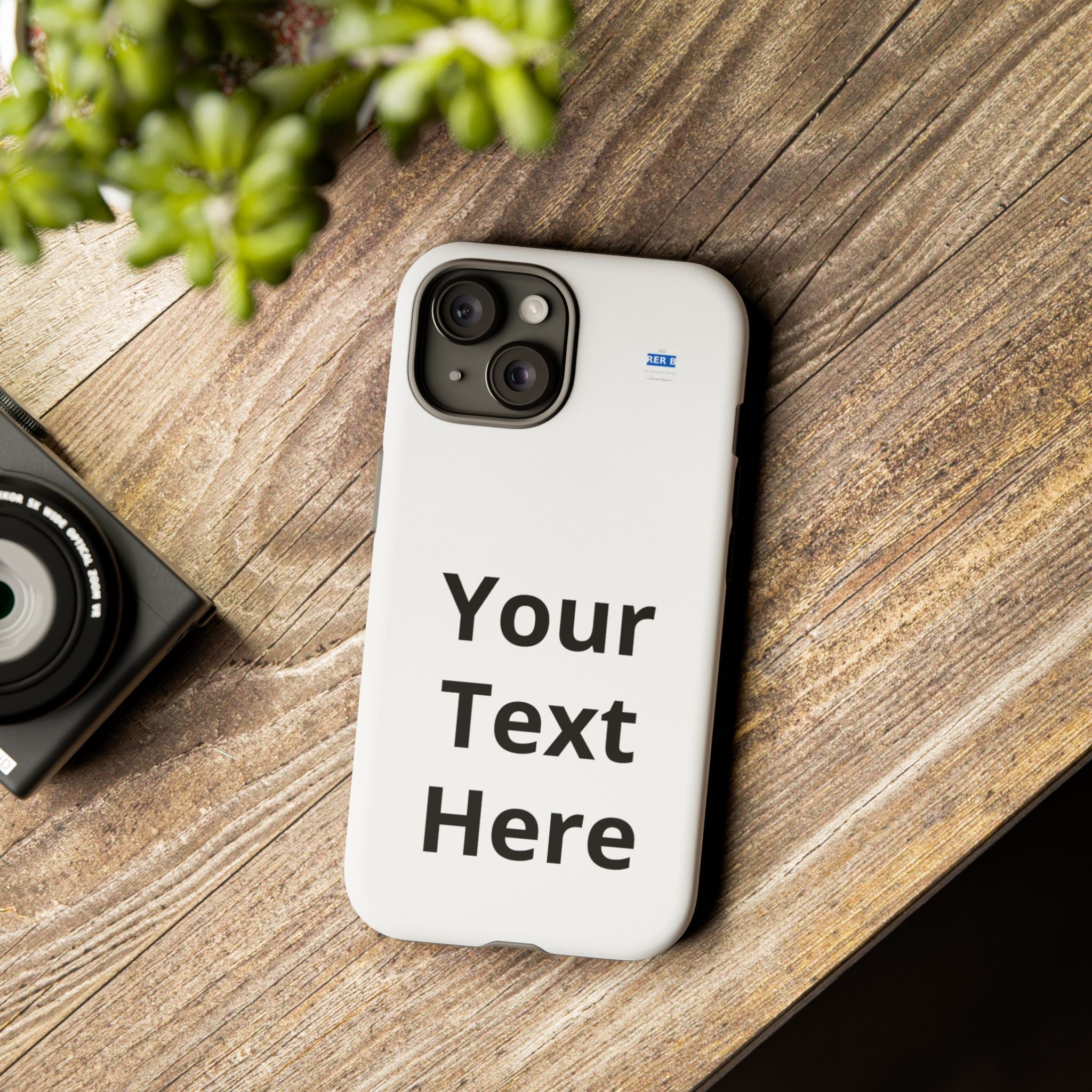 Personalized Tough Phone Case — Custom Text Protective iPhone Case