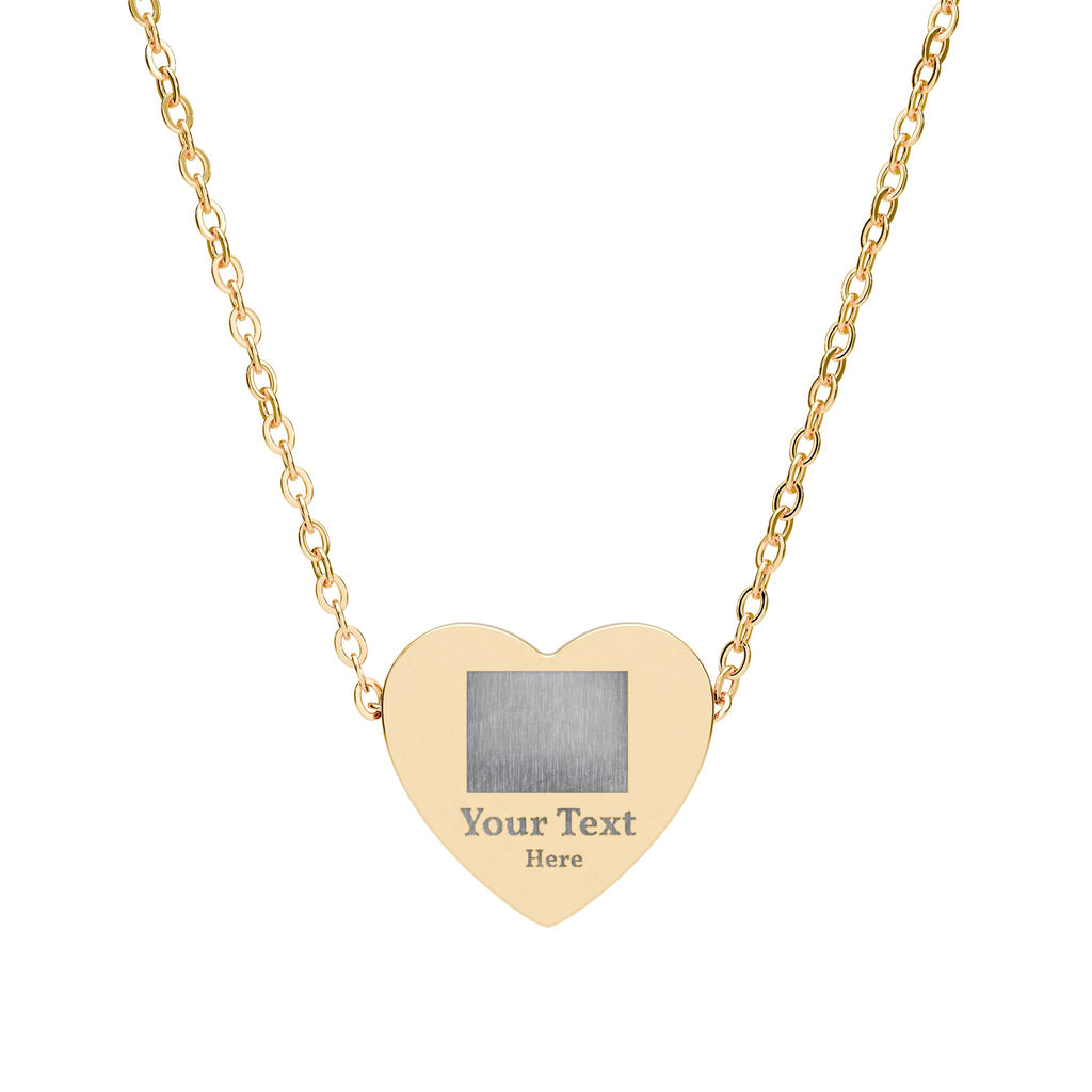 Engravable Heart Necklace — Personalized Photo/Name Pendant