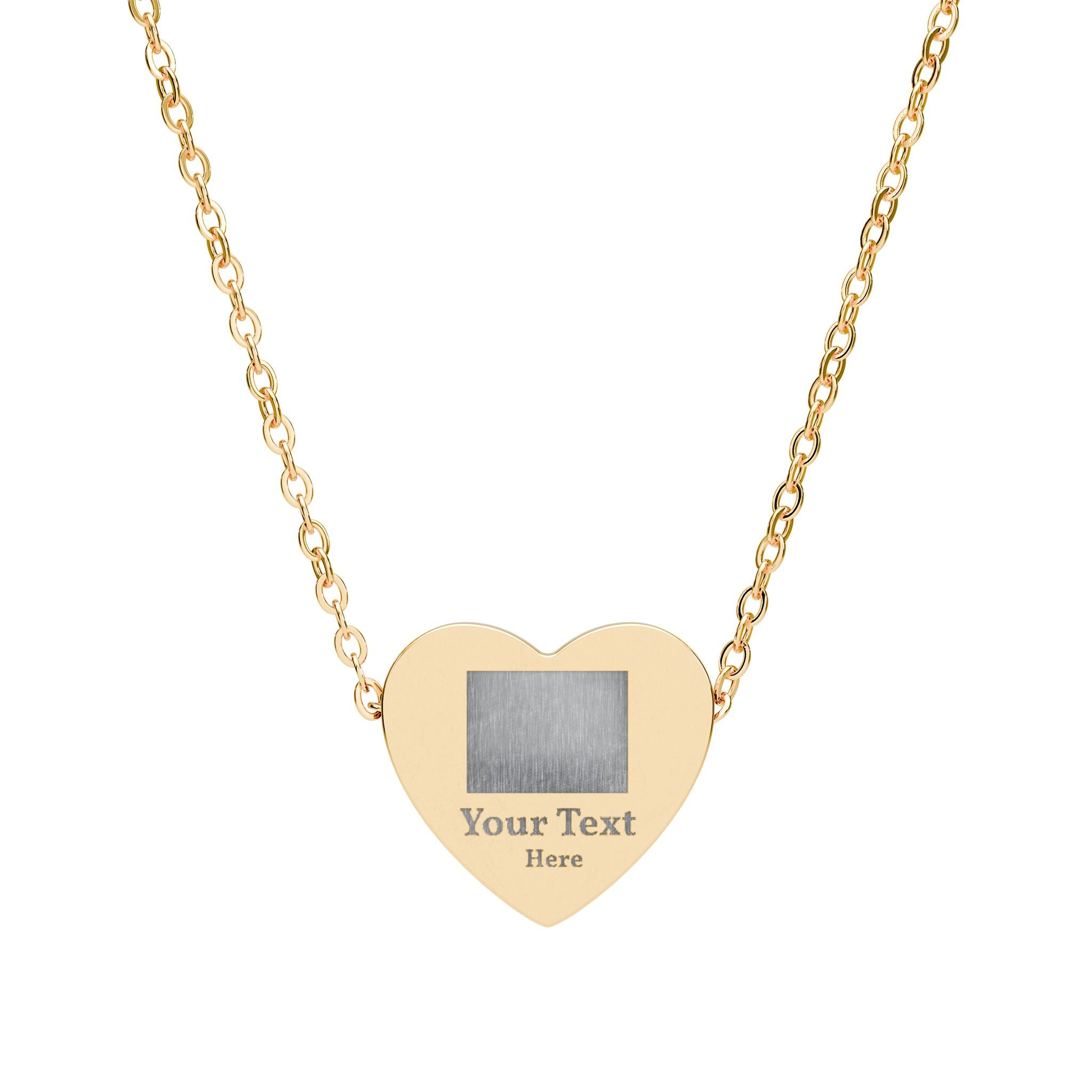 Engravable Heart Necklace — Personalized Photo/Name Pendant
