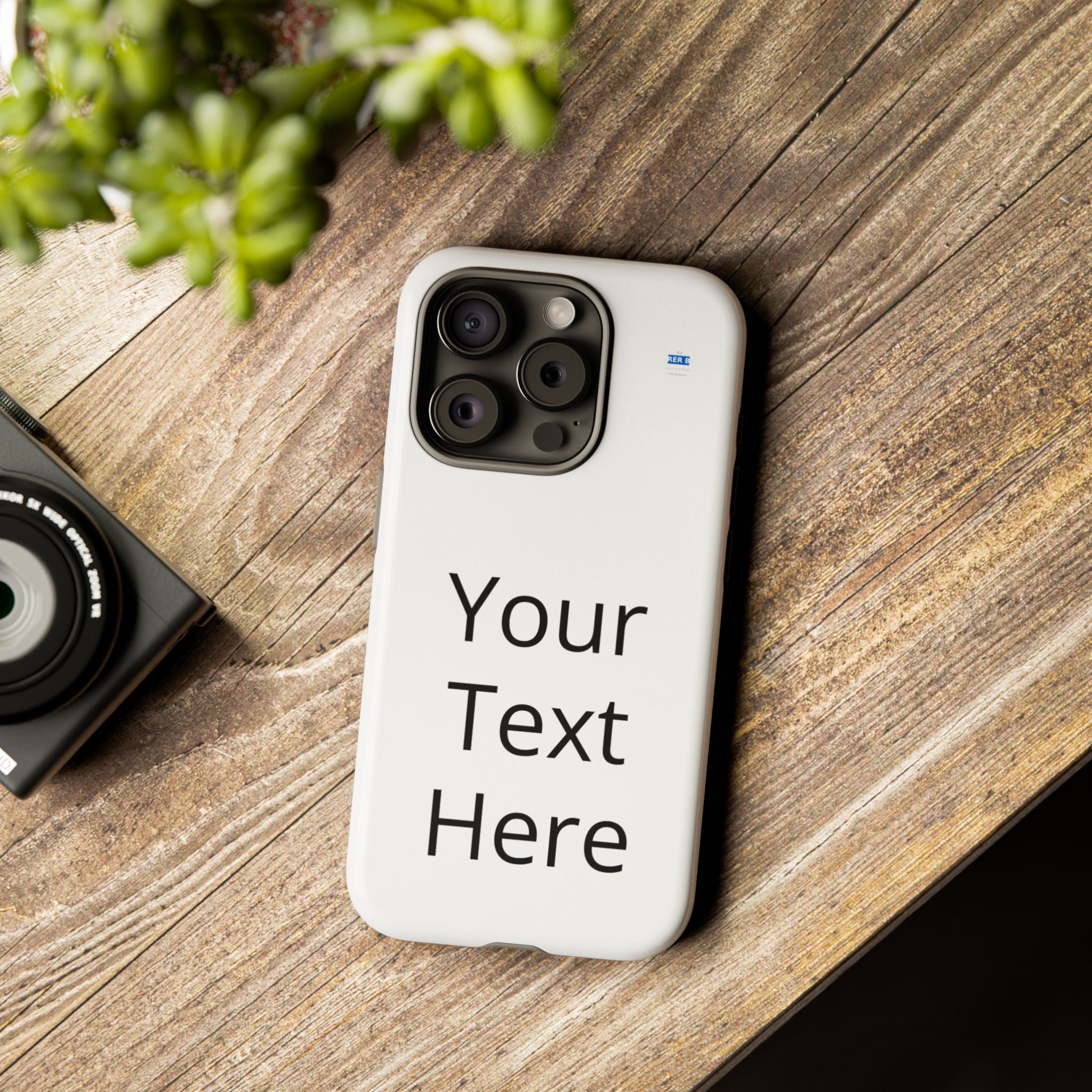Personalized Tough Phone Case — Custom Text Protective iPhone Case
