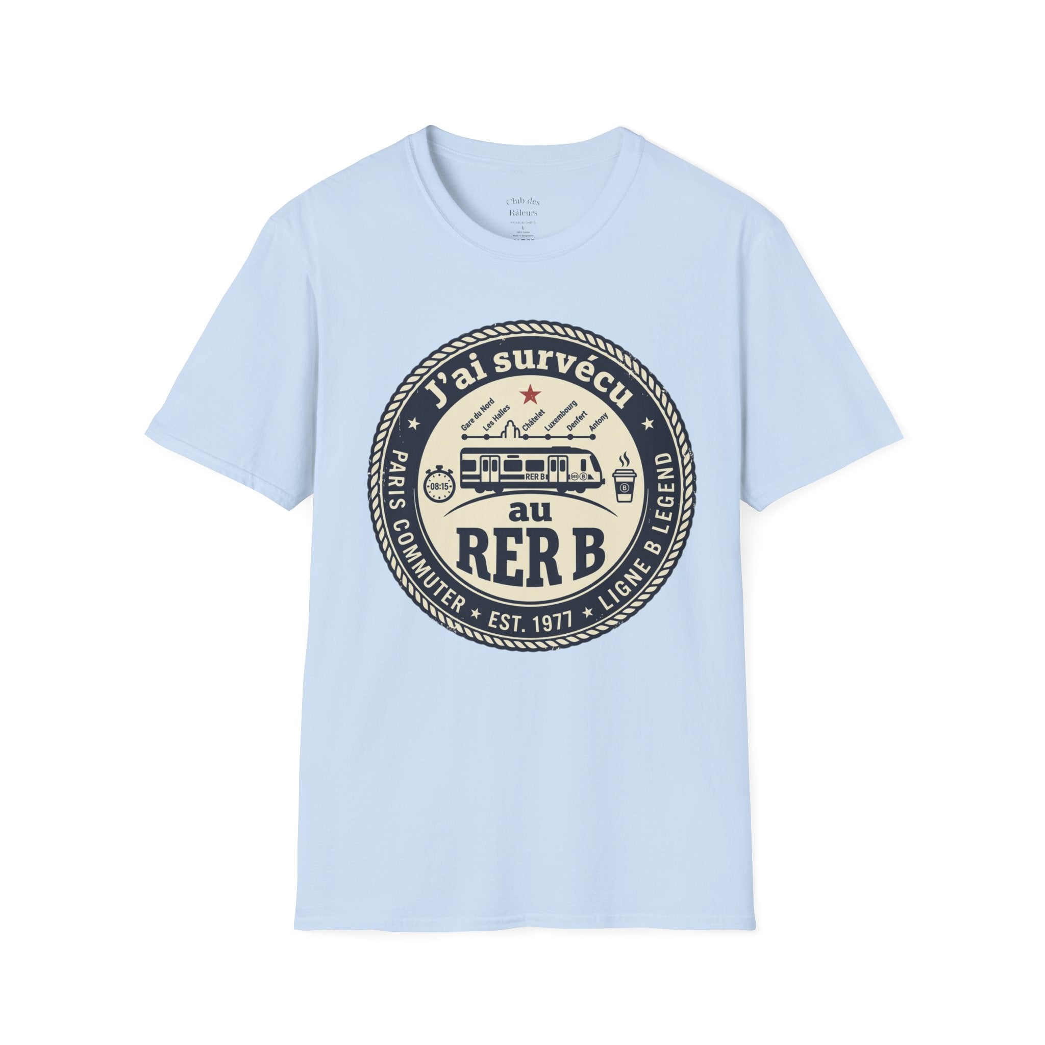 J'ai survécu au RER B T-Shirt — Paris Commuter Vintage Train Tee