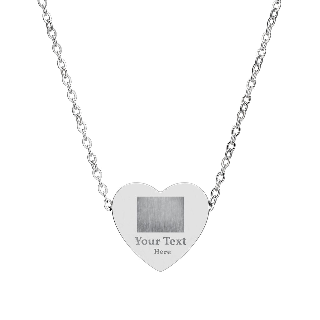 Engravable Heart Necklace — Personalized Photo/Name Pendant