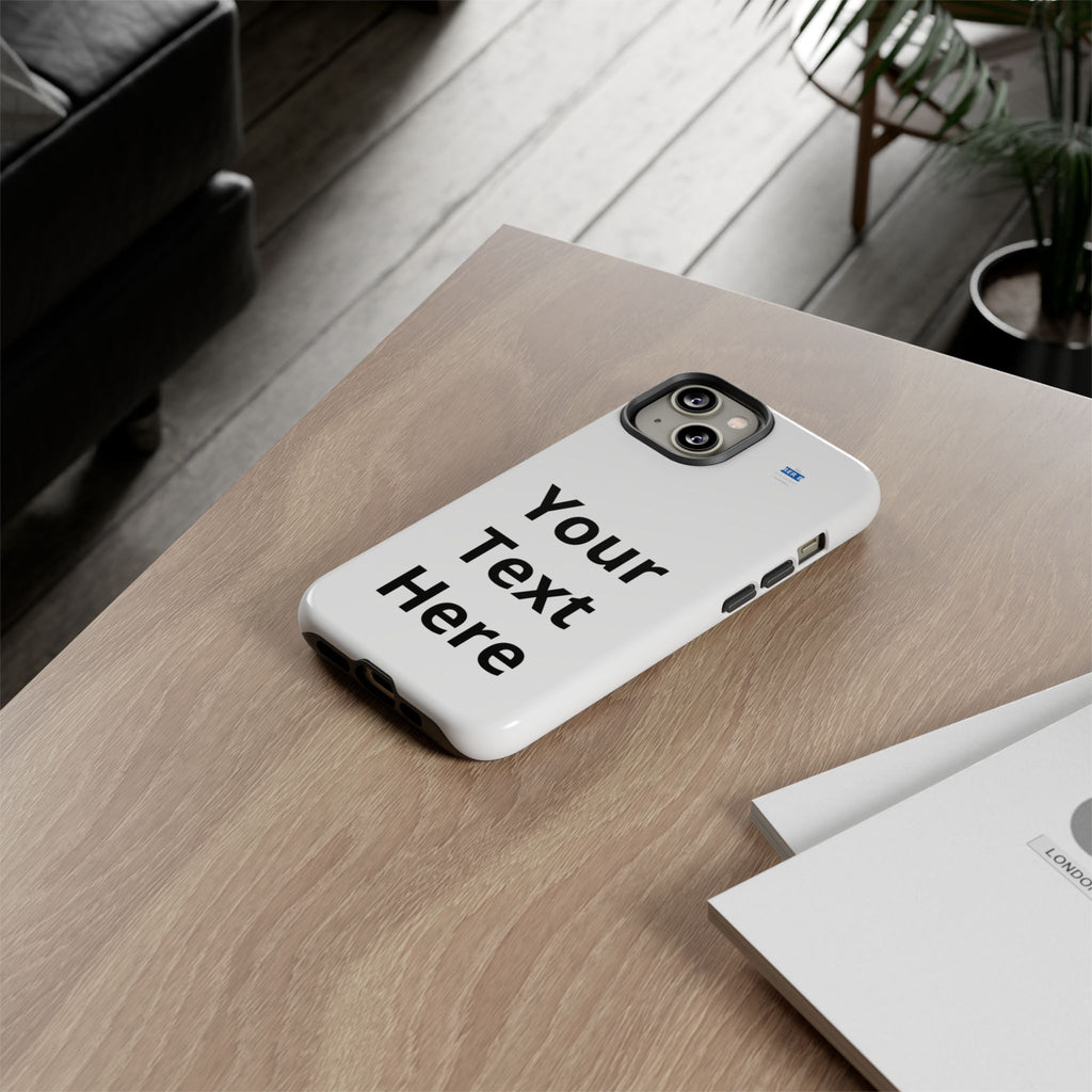 Personalized Tough Phone Case — Custom Text Protective iPhone Case