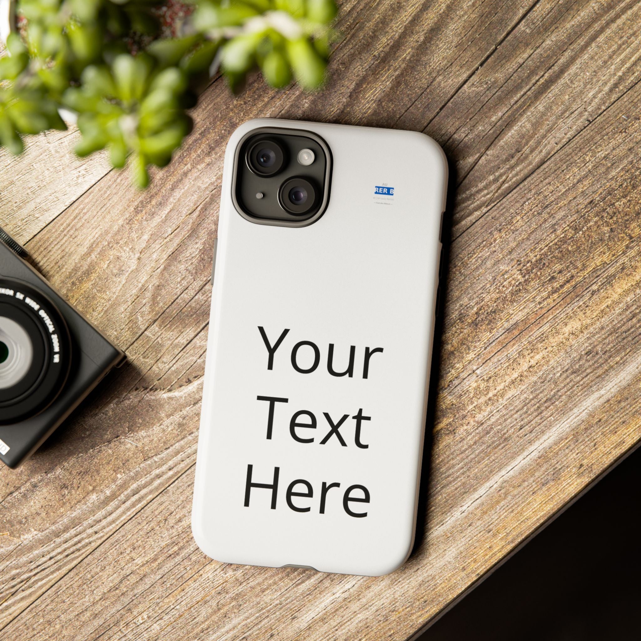 Personalized Tough Phone Case — Custom Text Protective iPhone Case