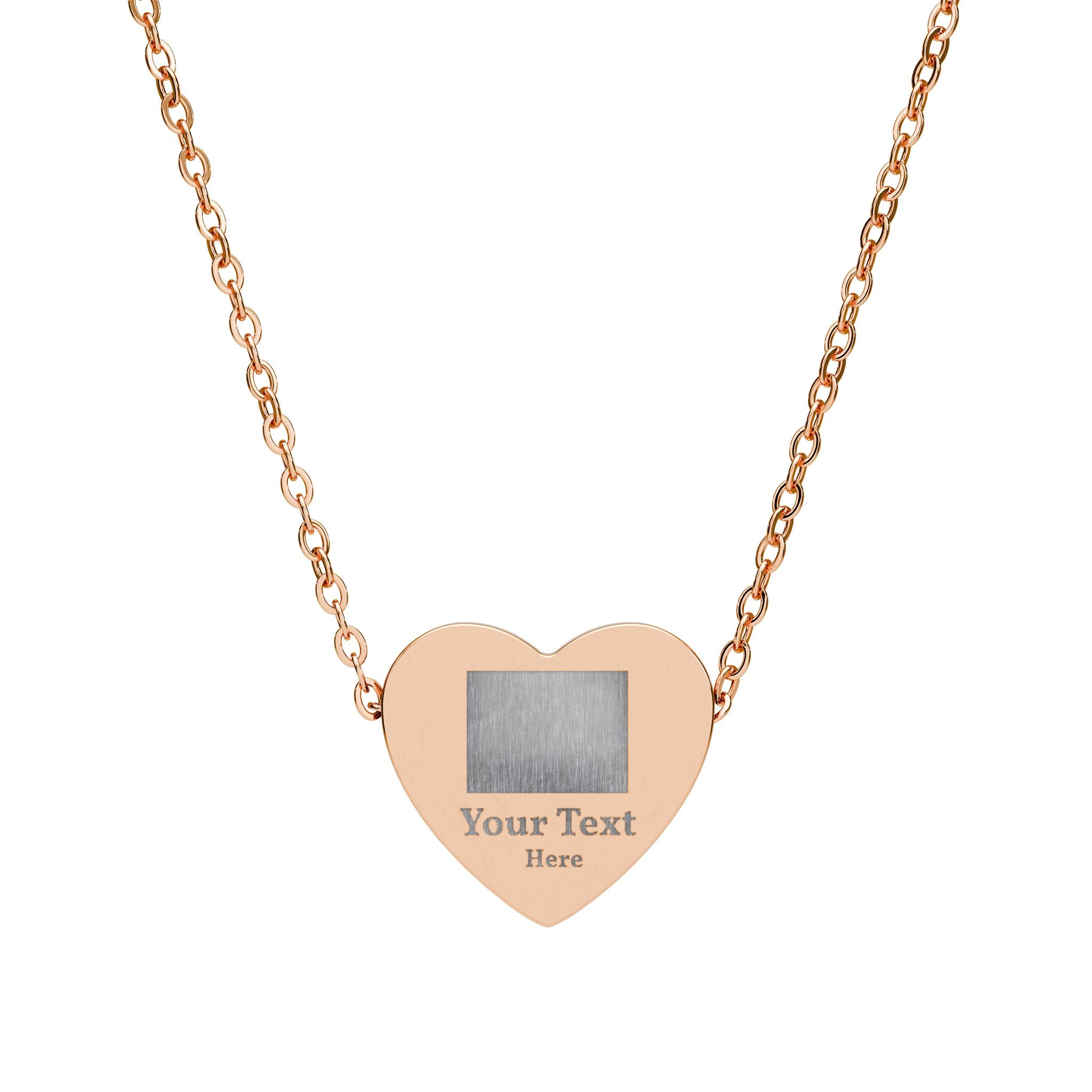 Engravable Heart Necklace — Personalized Photo/Name Pendant