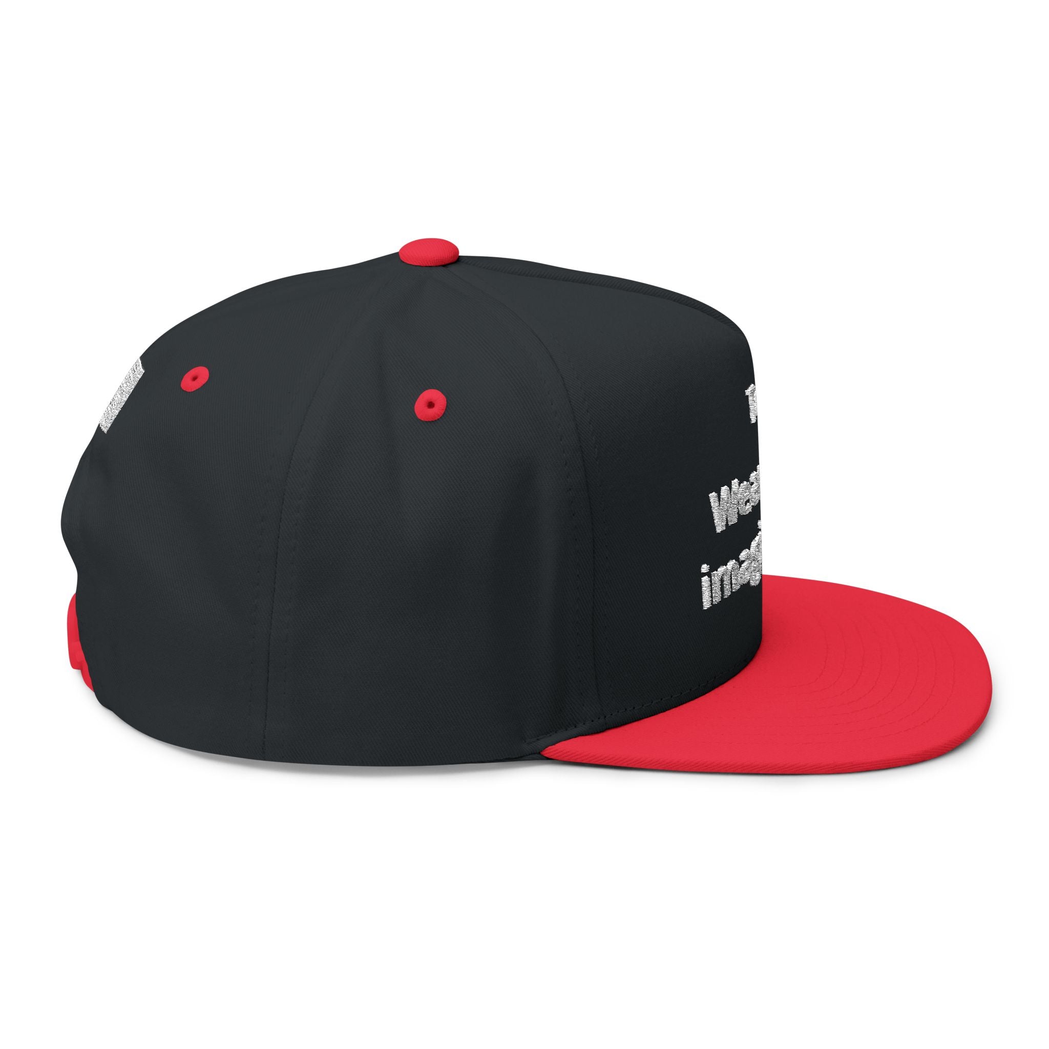 Custom Embroidered Flat Bill Cap — Personalized Text Snapback