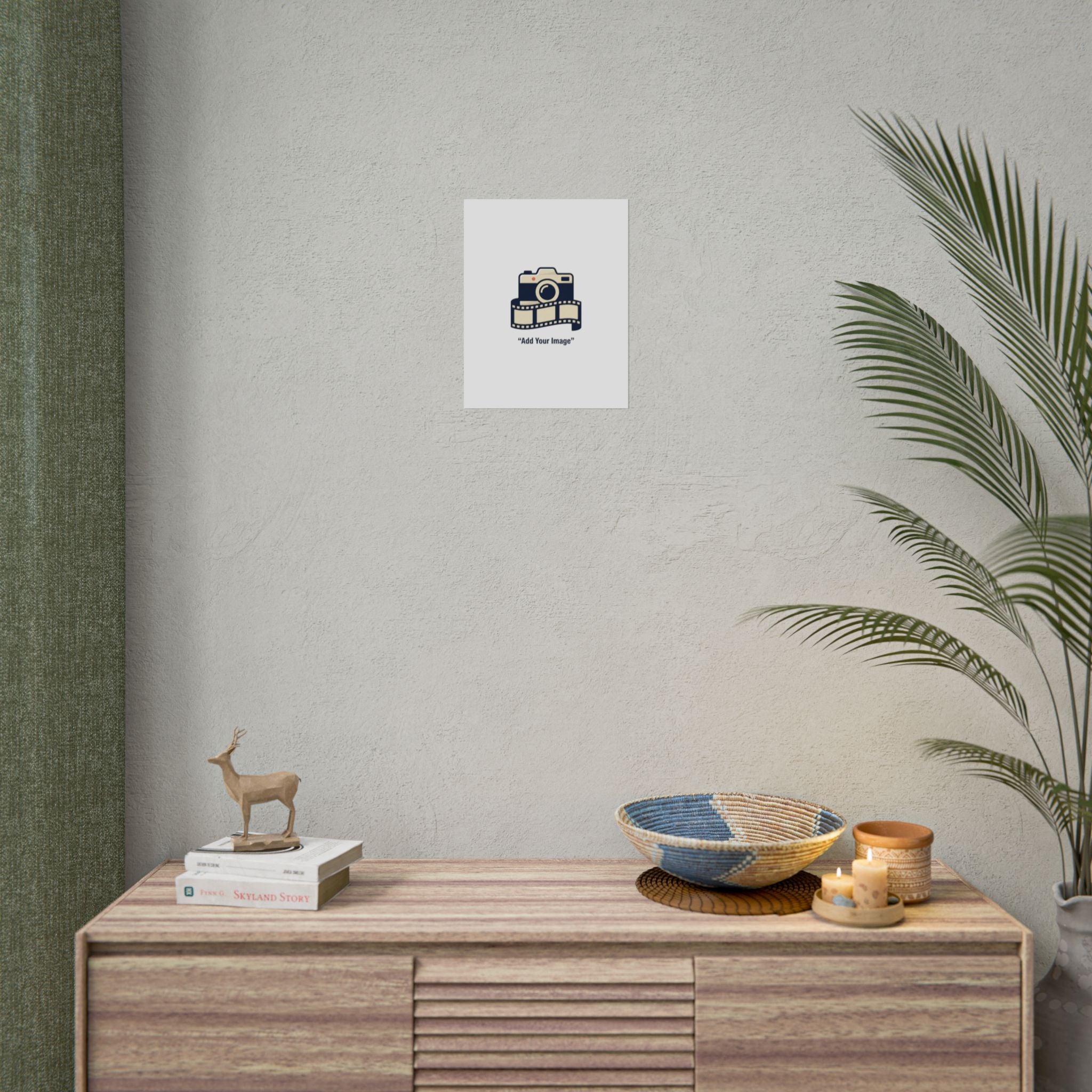 Olive Green Minimalist Poster - Modern Wall Art Rolled Print