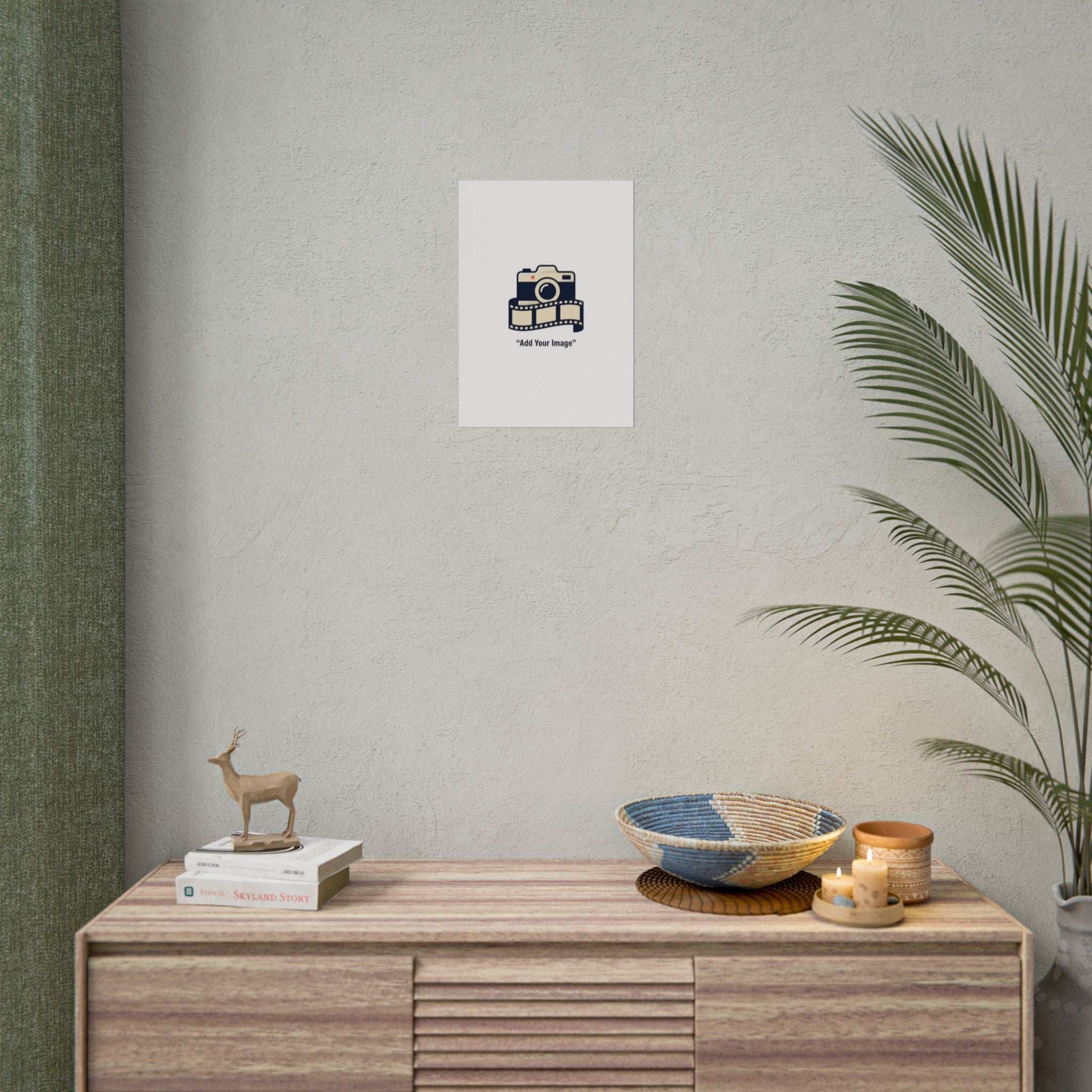 Olive Green Minimalist Poster - Modern Wall Art Rolled Print