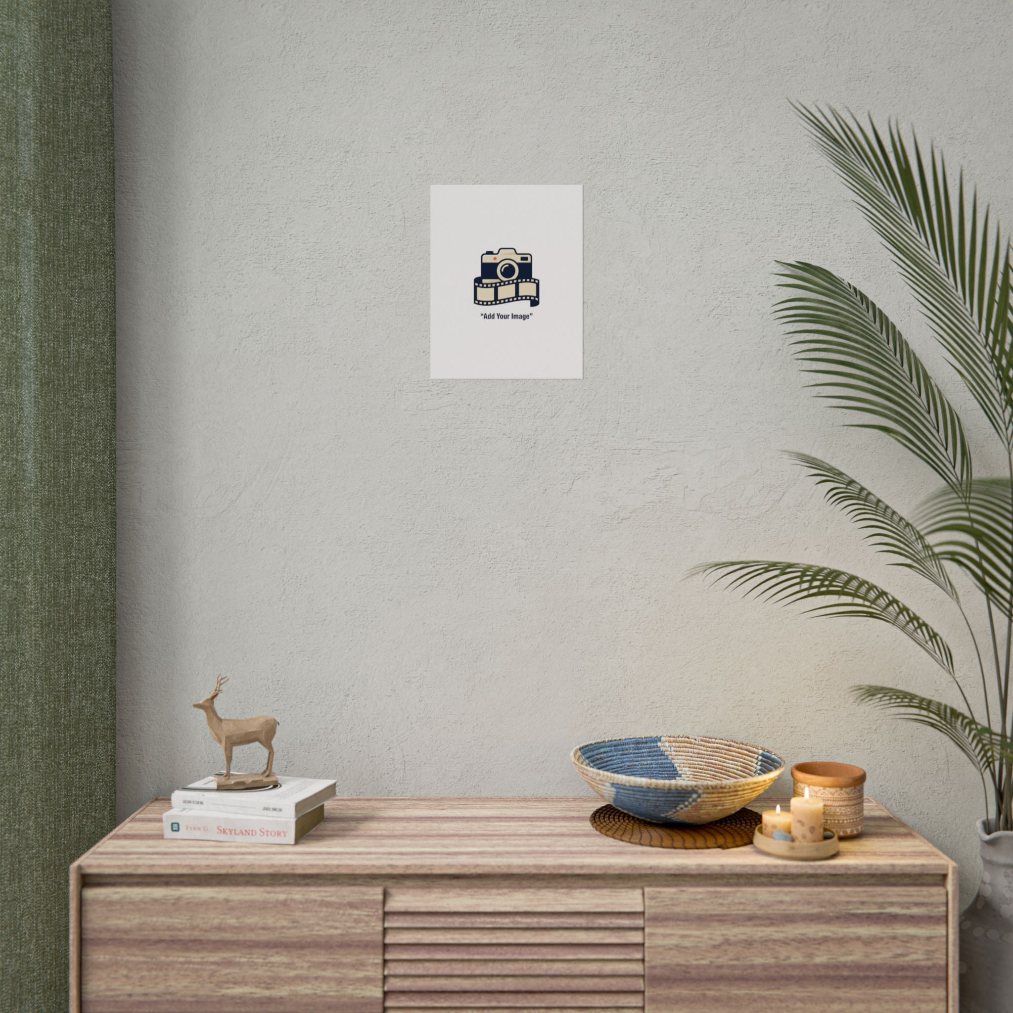 Olive Green Minimalist Poster - Modern Wall Art Rolled Print
