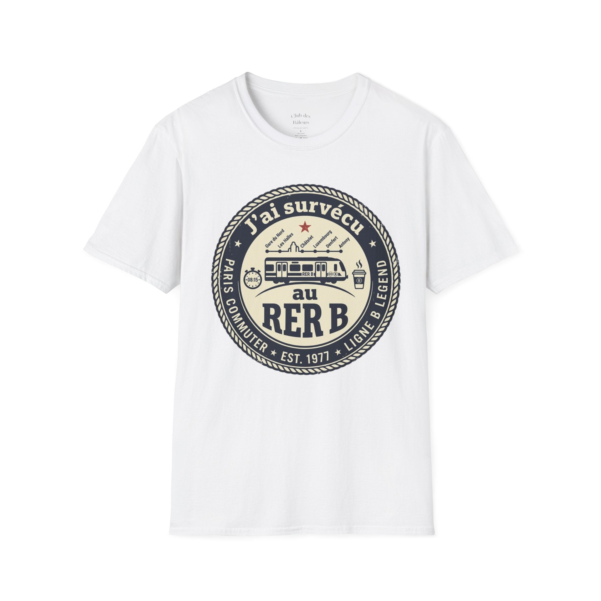 J'ai survécu au RER B T-Shirt — Paris Commuter Vintage Train Tee